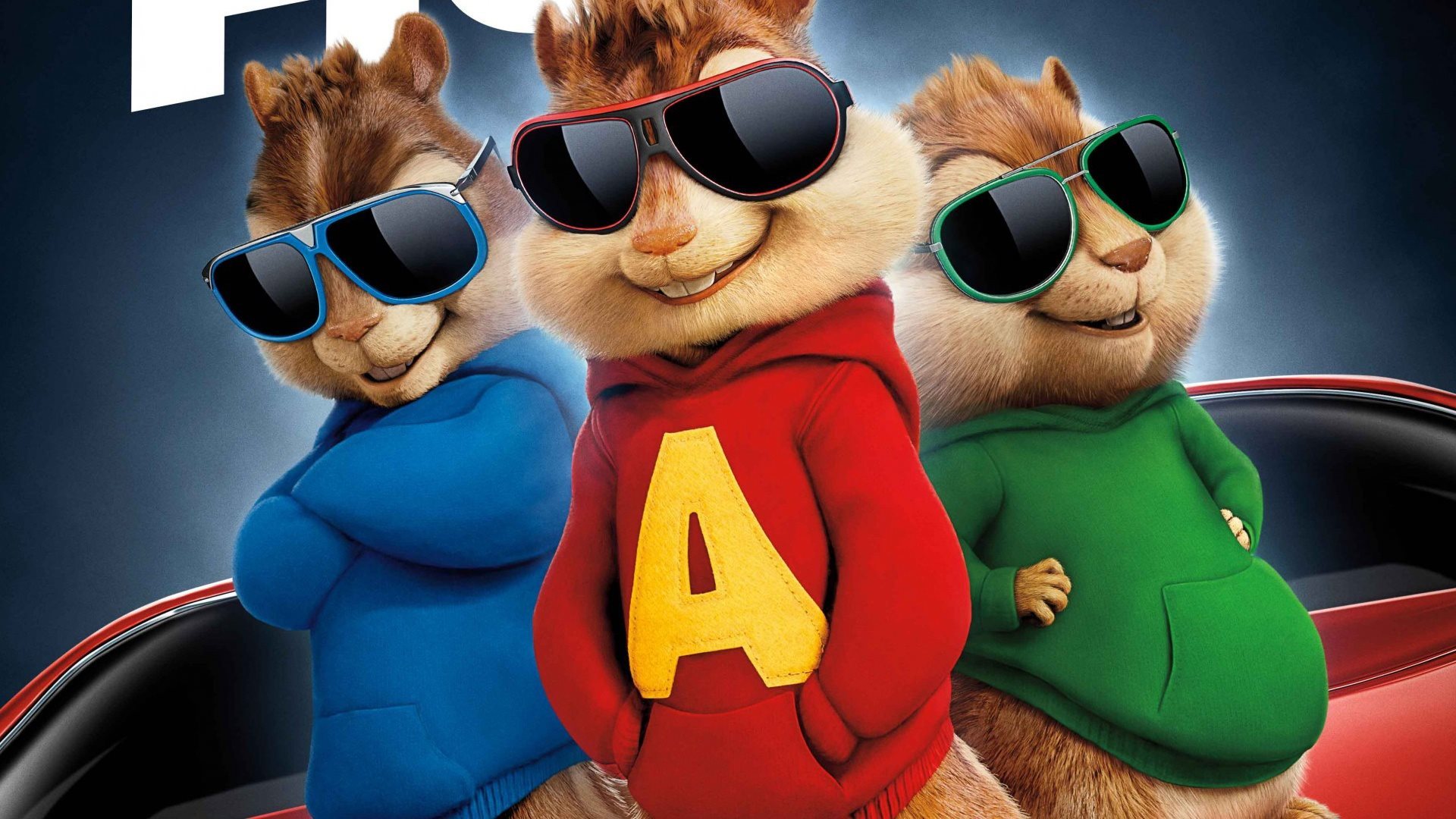 Обои музыка, мультфильм, очки, 2015, Alvin and the Chipmunks, семейный, The  Road Chip, Элвин и бурундуки 4 на телефон и рабочий стол, раздел фильмы,  разрешение 1920x1080 - скачать