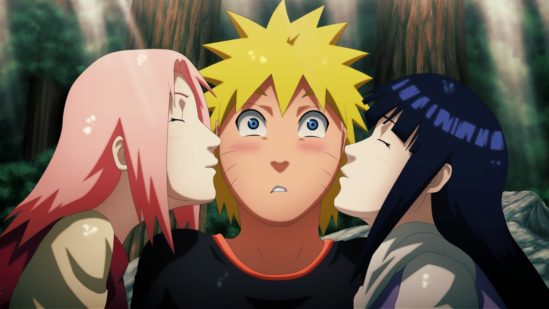 Скачать обои love, game, Naruto, Sakura, anime, kiss, ninja, asian, раздел  сёнэн в разрешении 1920x1080