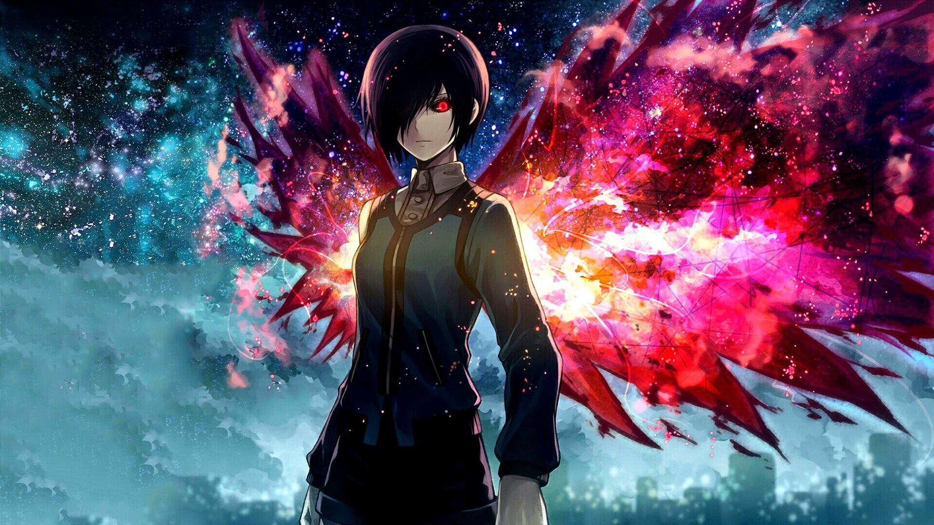 Обои anime, art, токийский гуль, Tokyo Ghoul, Kirishima Touka на телефон и  рабочий стол, раздел сэйнэн, разрешение 1920x1080 - скачать