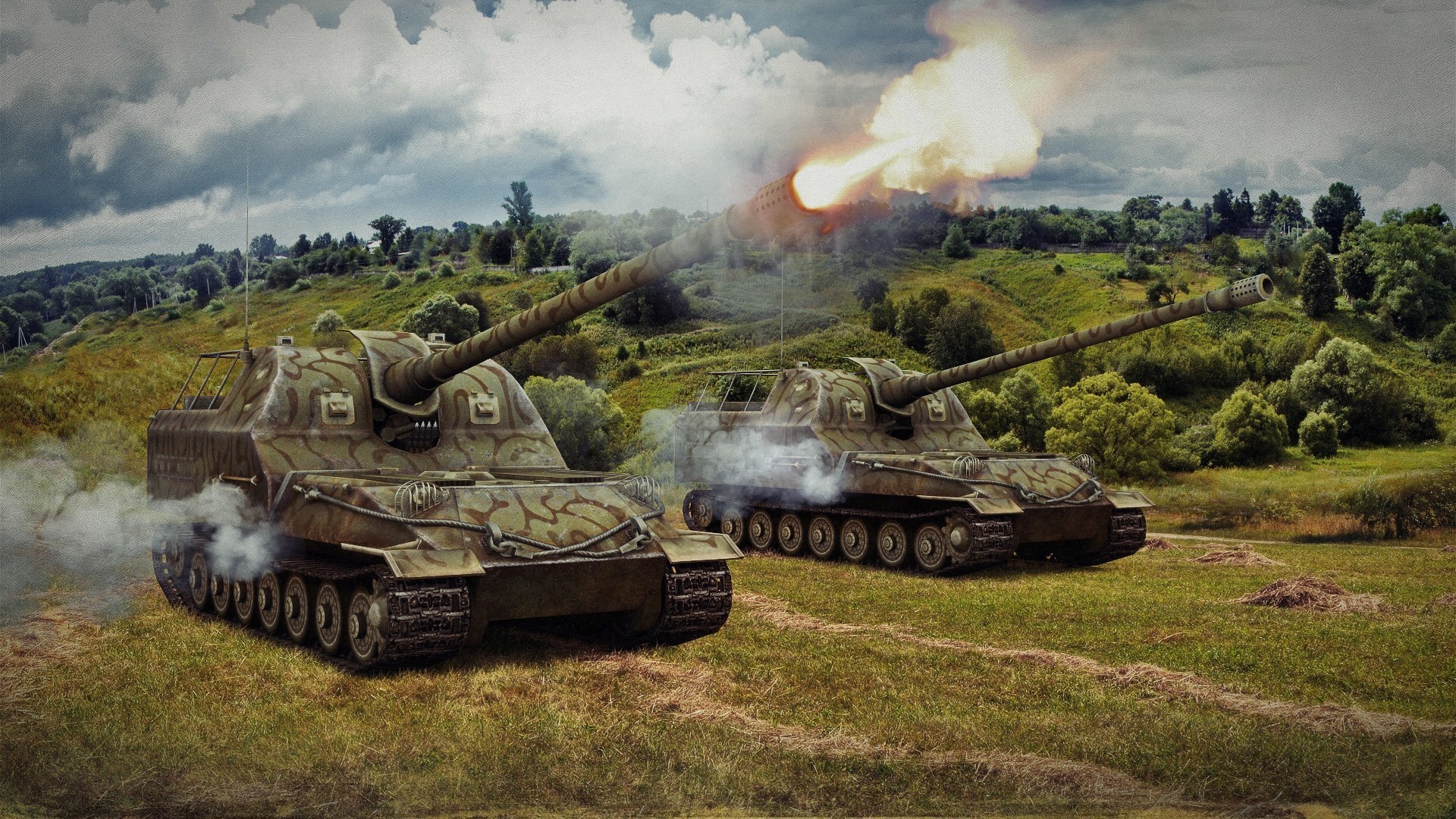 Обои выстрел, танк, USSR, СССР, танки, артиллерия, WoT, World of Tanks на  телефон и рабочий стол, раздел игры, разрешение 1920x1080 - скачать