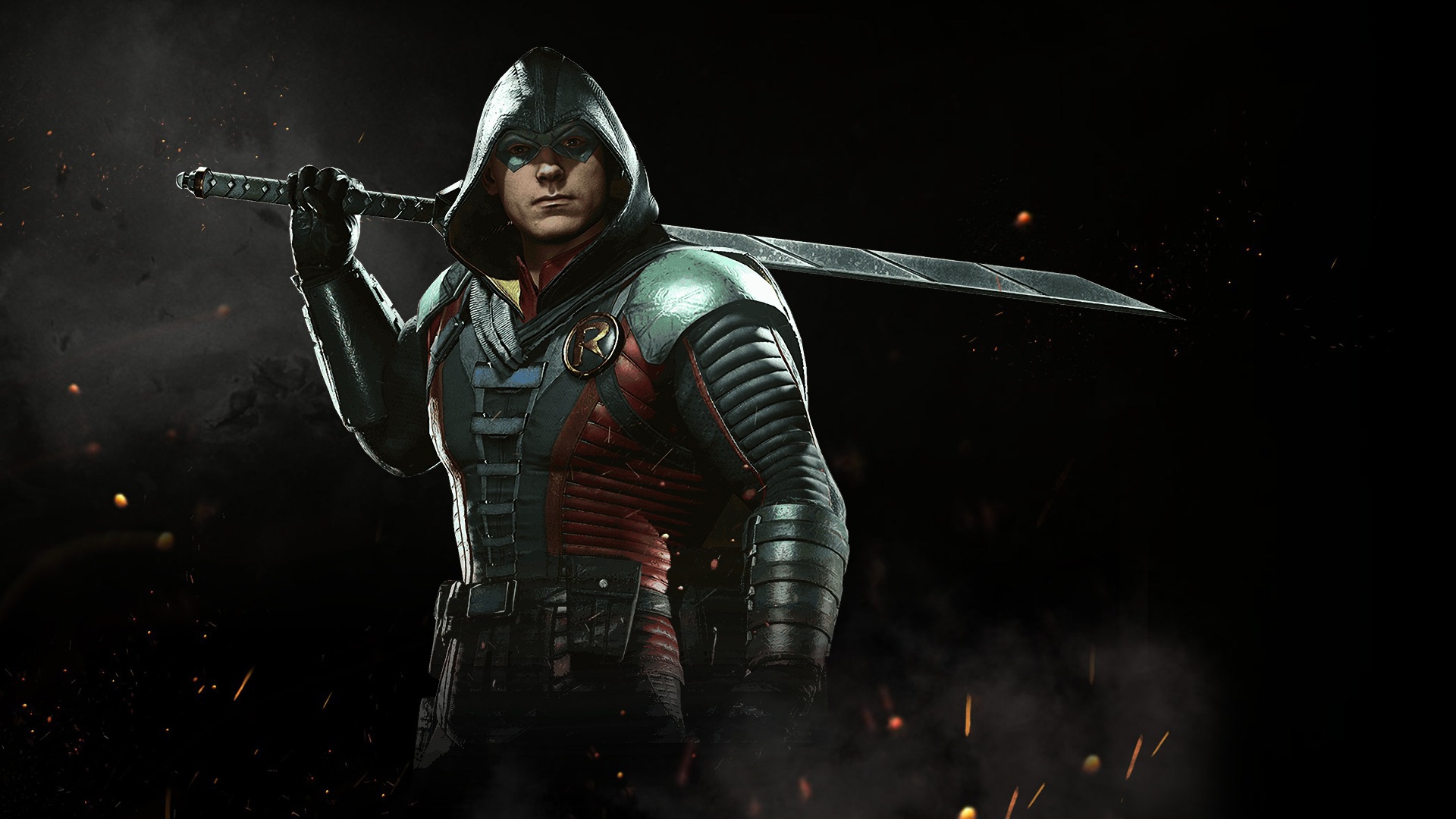 Скачать обои sword, game, Robin, NetherRealm Studios, Injustice 2, Son of  Batman, Damian Wayne, раздел игры в разрешении 1920x1080