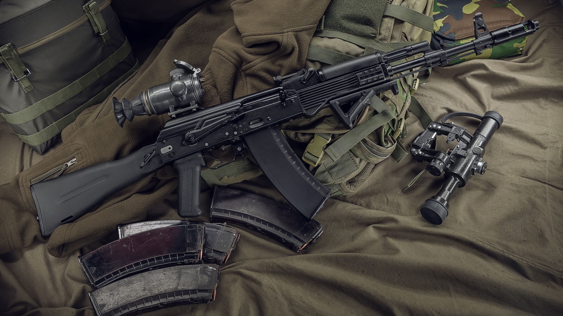 Обои оружие, автомат, weapon, калашников, ак-74, assault Rifle на телефон и  рабочий стол, раздел оружие, разрешение 1920x1080 - скачать