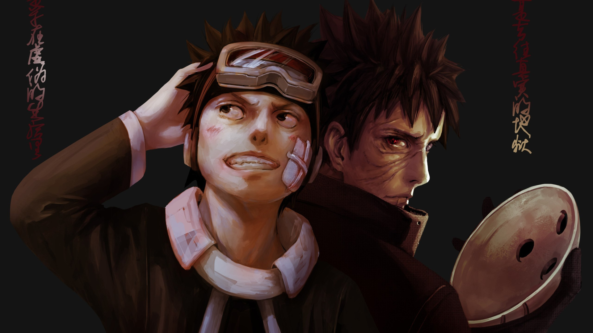 Скачать обои Наруто, Naruto, Тоби, Tobi, Madara Uchiha, Obito Uchiha, Обито  Учиха, Мадара Учиха, раздел прочее в разрешении 1920x1080