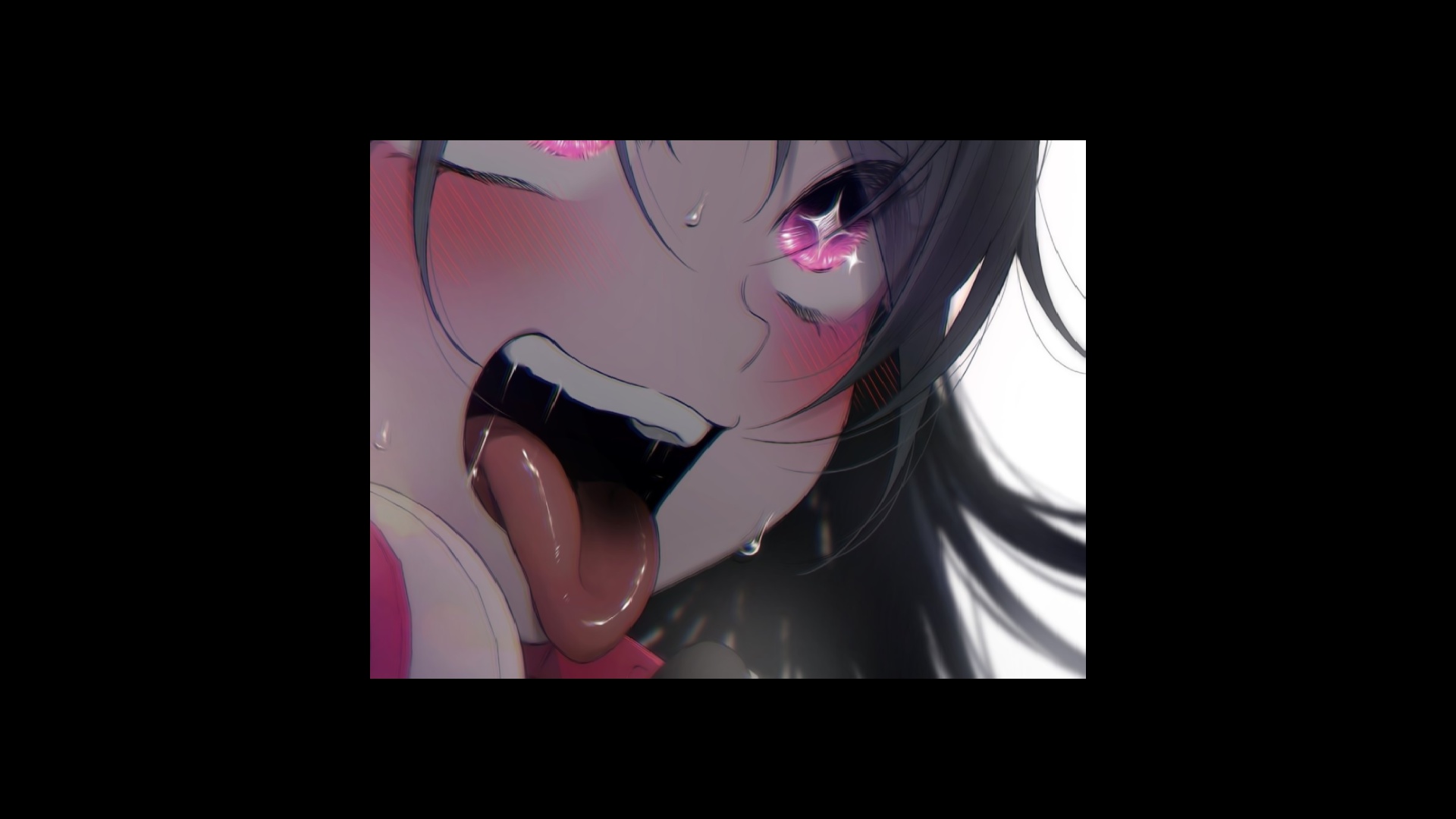 Скачать обои girl, pink, hentai, 18_content, ahegao, раздел арт в  разрешении 1920x1080