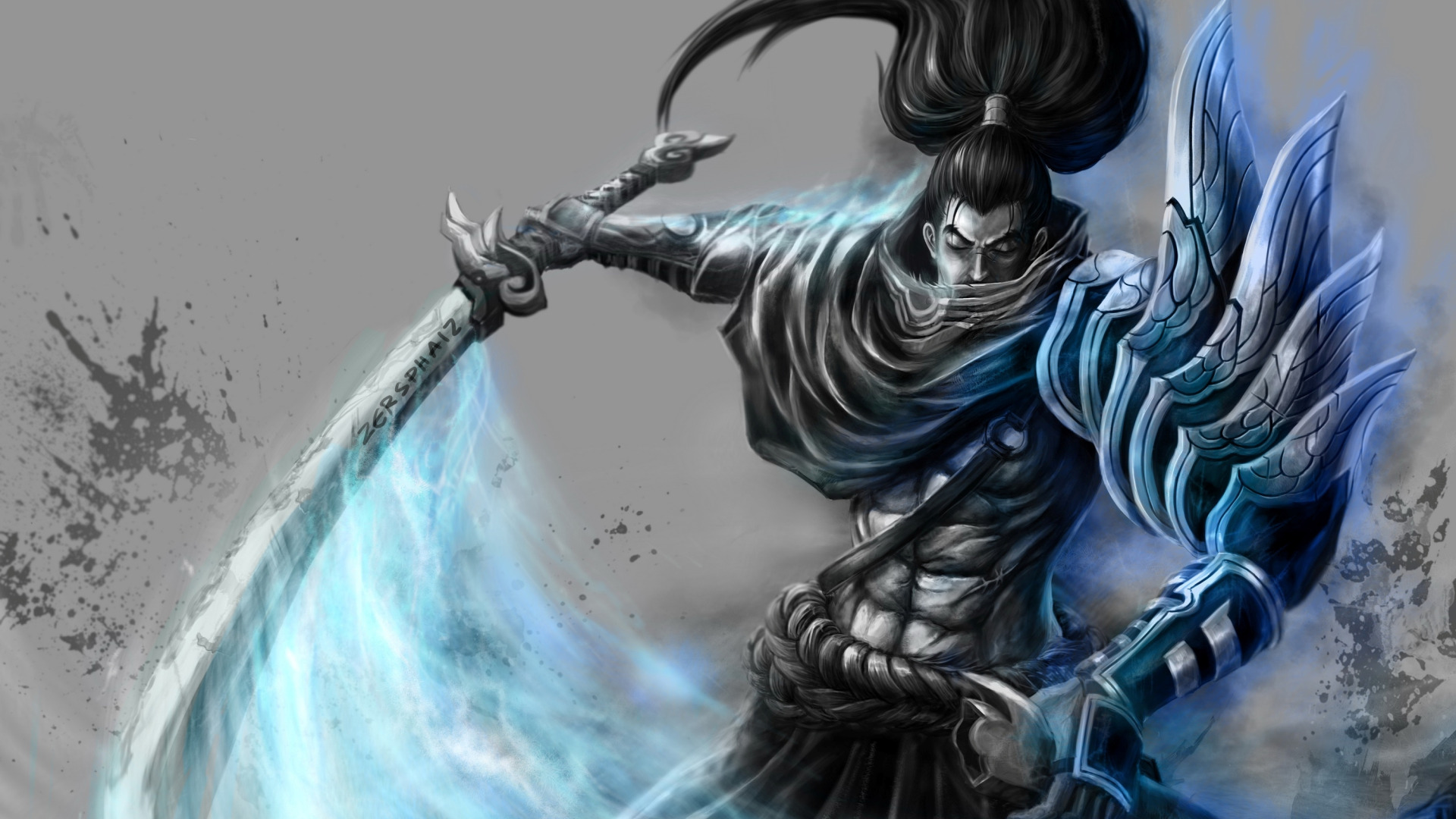 меч, арт, самурай, хвост, мужчина, League of Legends, LoL, Ясуо