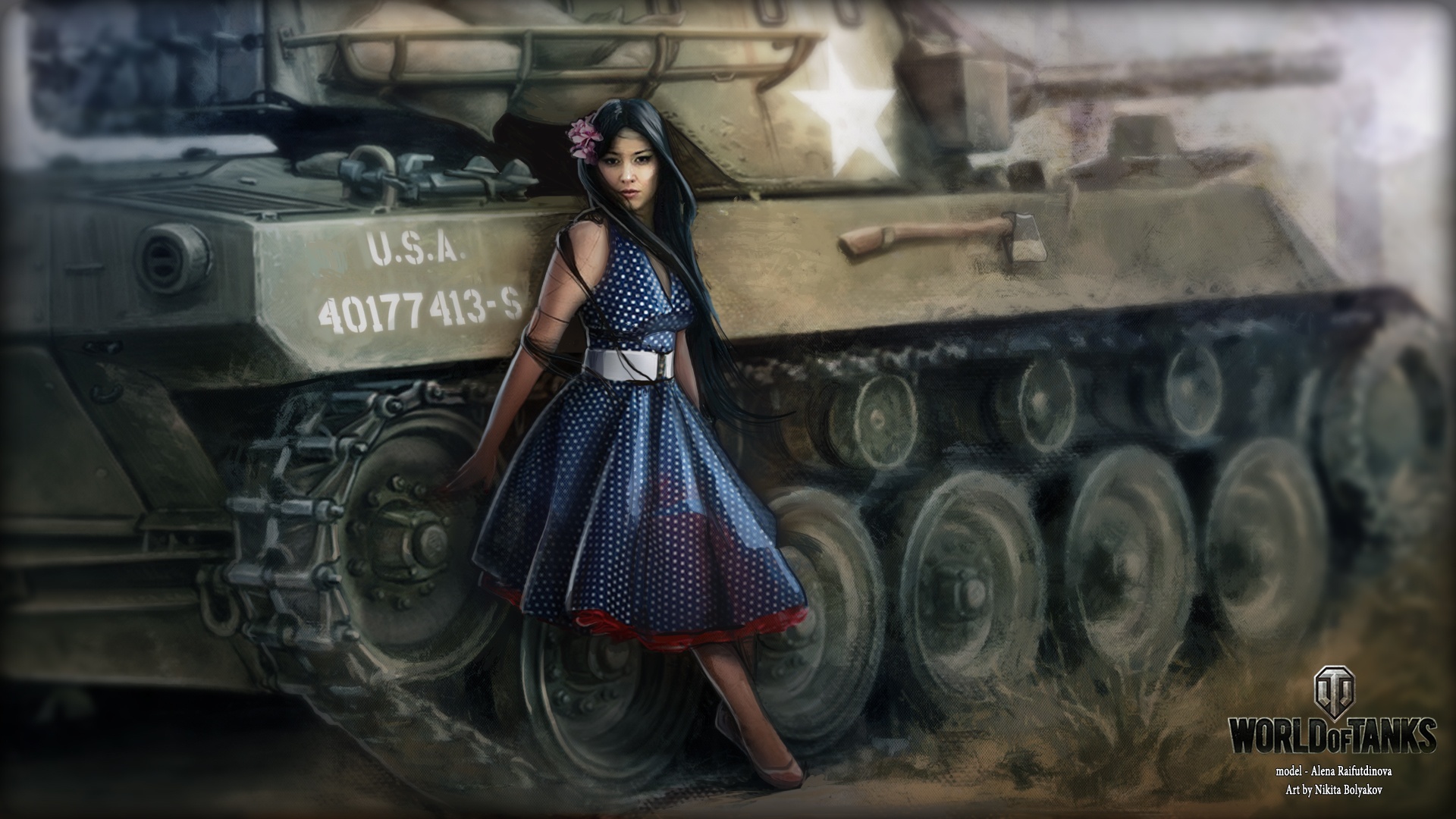 Обои девушка, танк, girl, танки, WoT, Мир танков, tank, World of Tanks на  телефон и рабочий стол, раздел девушки, разрешение 1920x1080 - скачать