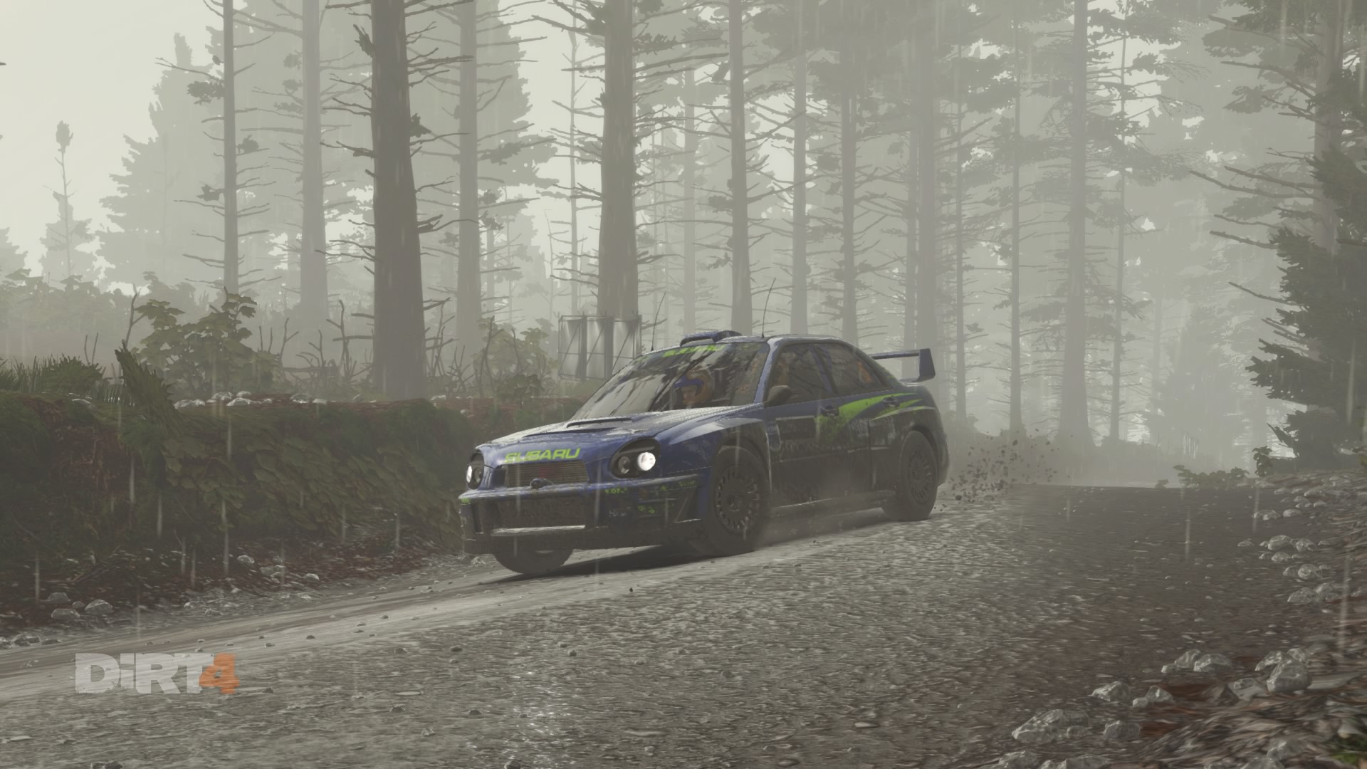 Скачать обои Subaru, Impreza, Rain, Rally, Colin McRae, DIRT 4, Wrx Sti,  раздел игры в разрешении 1920x1080