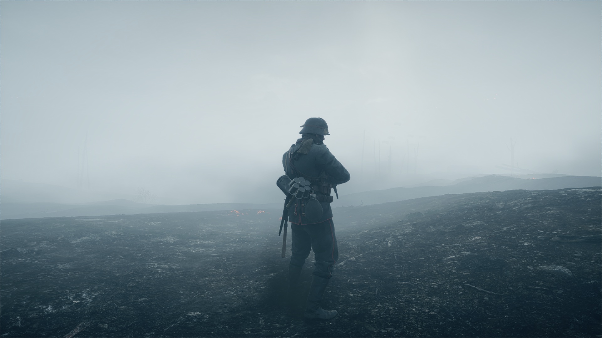 Туман войны 3. Бателфилд 1 первая мировая. Солдат со спины. Одинокий солдат. Солдат в тумане.