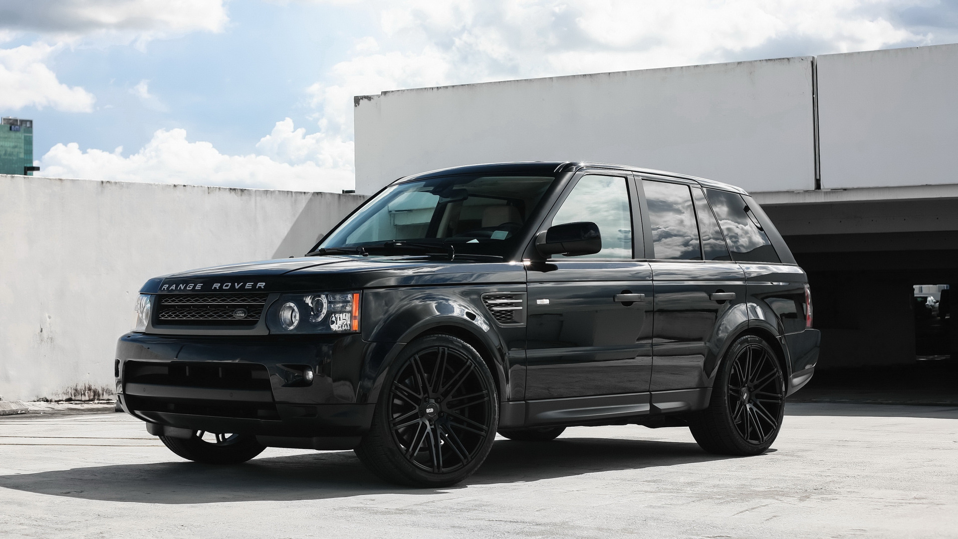 Скачать обои Range Rover, Black, Sport, Luxury, lowered, HSE, раздел land  rover в разрешении 1920x1080