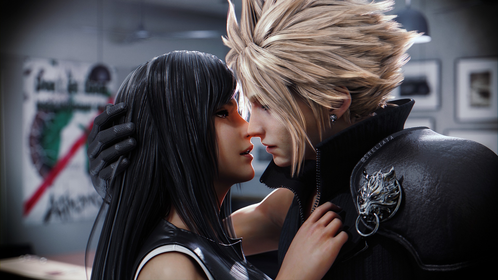 Скачать обои двое, Final Fantasy VII, Cloud Strife, Tifa Lockhart,  Последняя фантазия 7, Final Fantasy VII Remake, раздел игры в разрешении  1920x1080