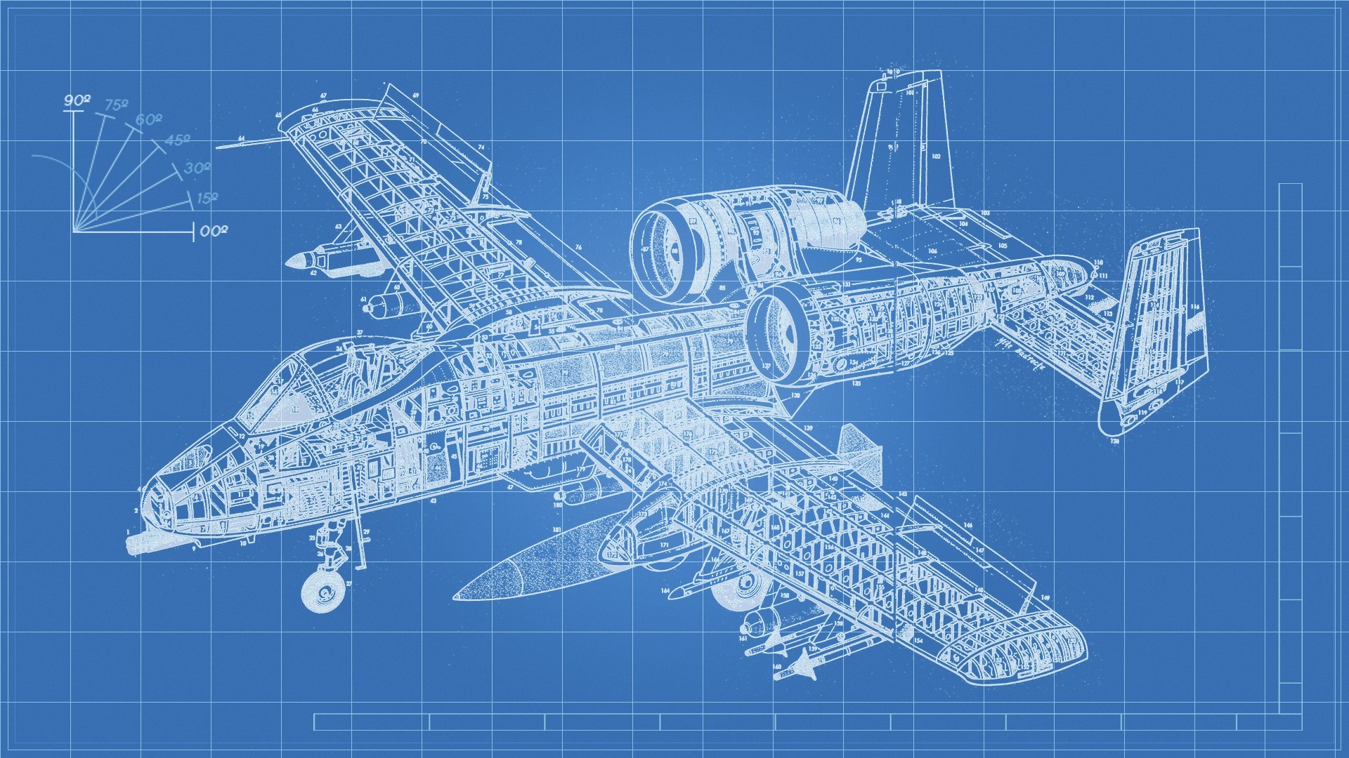 Скачать обои конструкция, схема, штурмовик, A-10, Thunderbolt II,  «Тандерболт» II, раздел авиация в разрешении 1920x1080