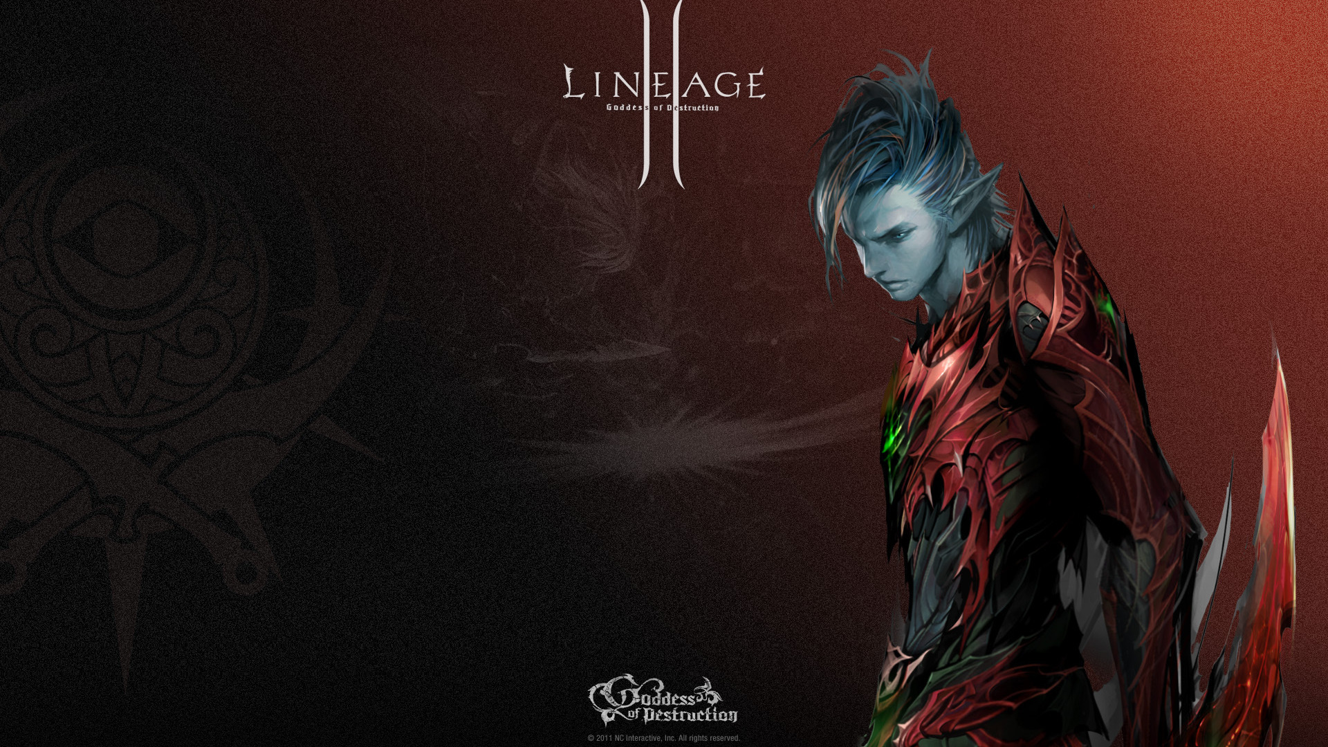 Скачать обои lineage 2, парень, линейка, темный эльф, пробуждение,  awakening, богиня разрушения, goddess of destruction, раздел игры в  разрешении 1920x1080