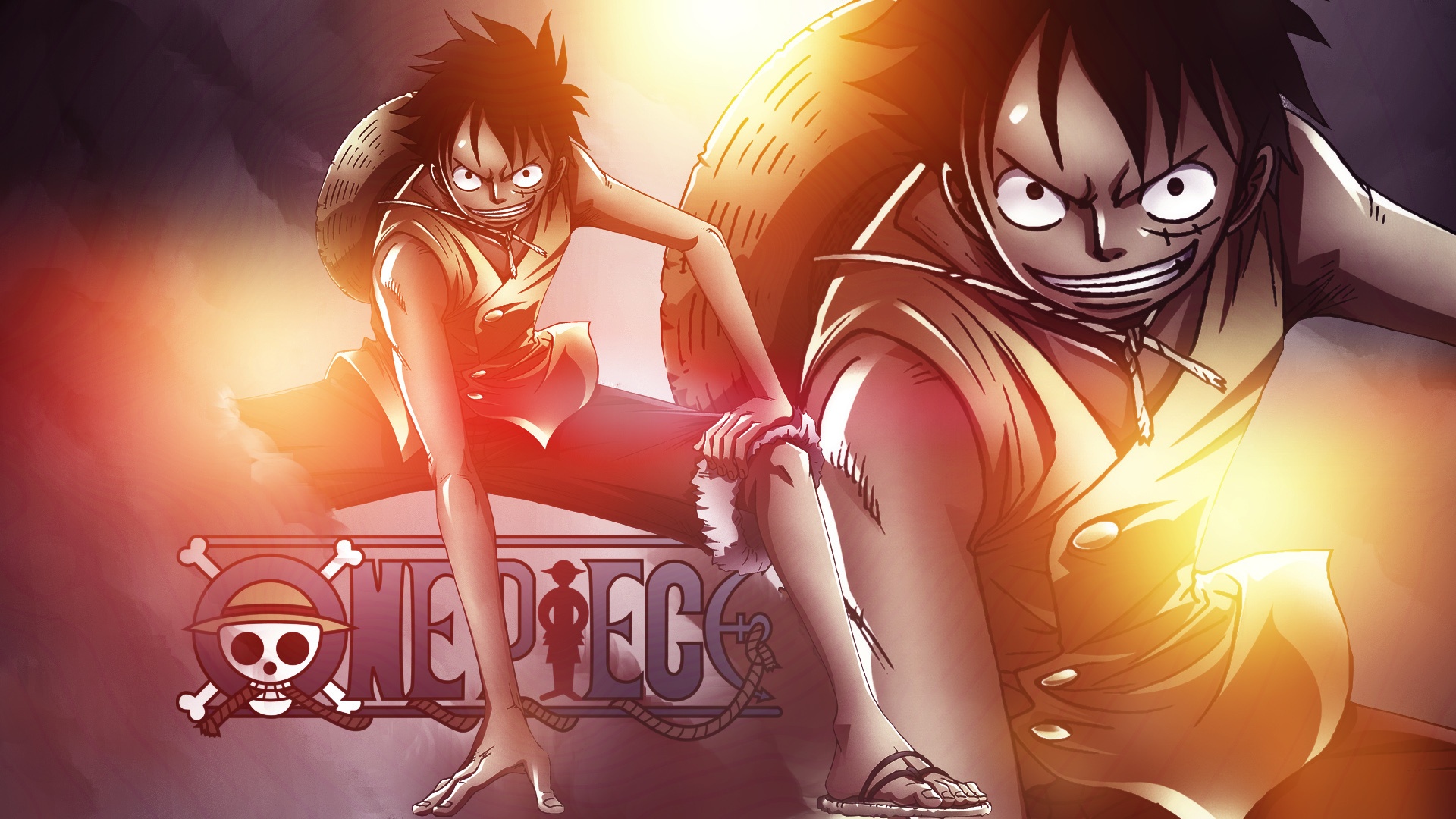 Скачать обои фотошоп, One Piece, Monkey D. Luffy, раздел аниме в разрешении  1920x1080