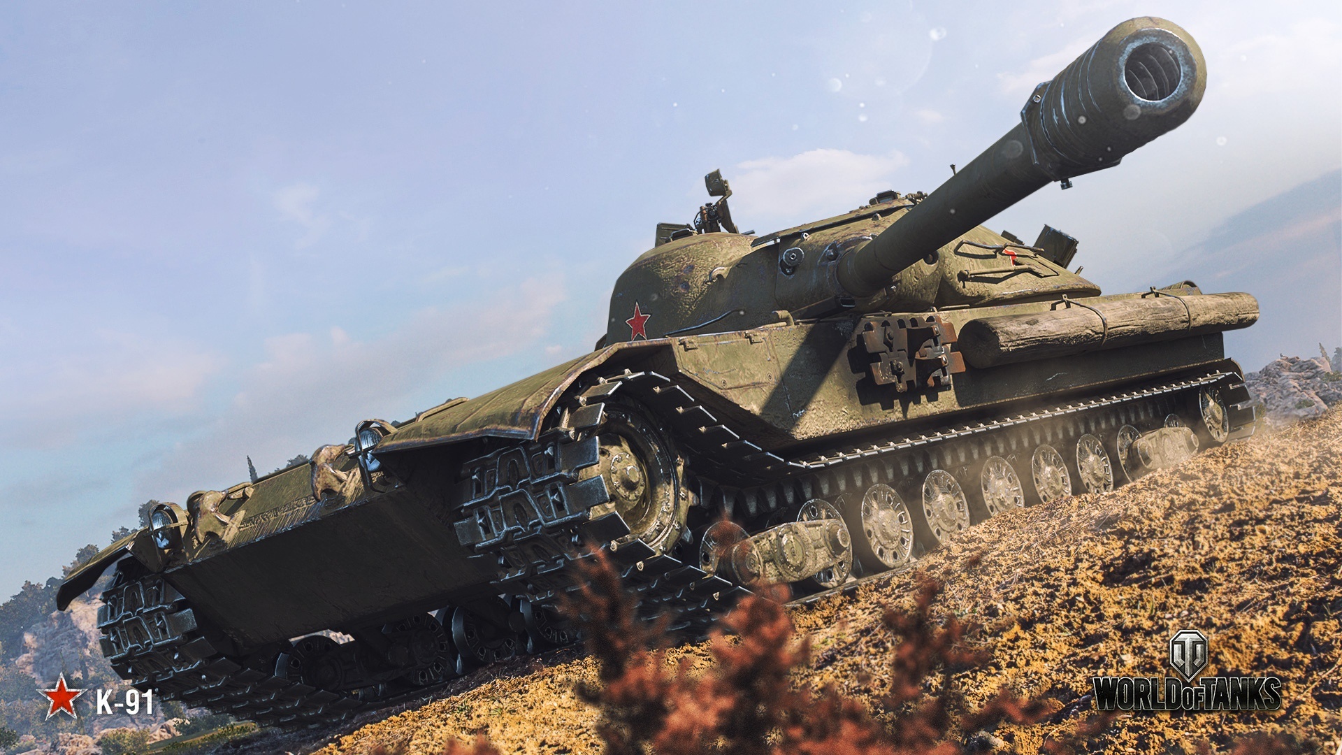 Скачать обои WoT, World of Tanks, Wargaming, К-91, раздел игры в разрешении  1920x1080