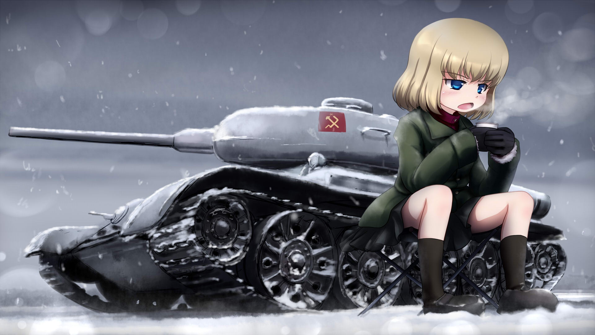 Обои Art, Girls und Panzer, Katyusha, Chipika на телефон и рабочий стол,  раздел аниме, разрешение 1920x1080 - скачать