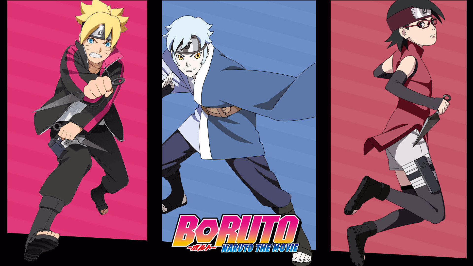 Скачать обои Boruto: Naruto the Movie, Сарада, Боруто, Мицуки, Команда  конохомару, раздел прочее в разрешении 1920x1080