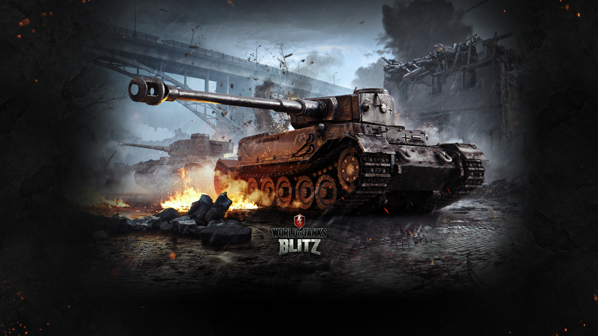 Скачать обои World of Tanks, Мир Танков, Wargaming Net, Тяжёлый Танк, WoTB,  Blitz, World of Tanks: Blitz, Tiger (P), раздел игры в разрешении 1920x1080