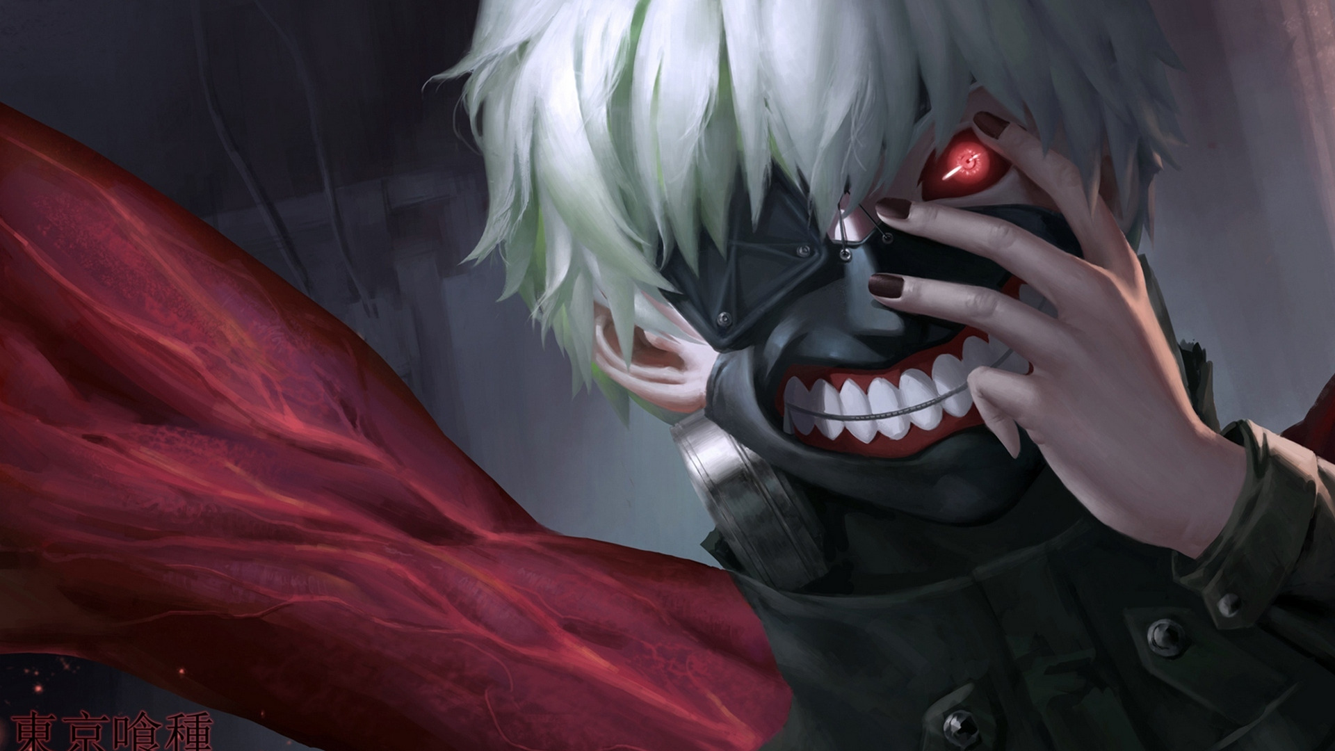 Скачать обои аниме, маска, арт, парень, tokyo ghoul, kaneki ken, cangkong,  раздел сэйнэн в разрешении 1920x1080