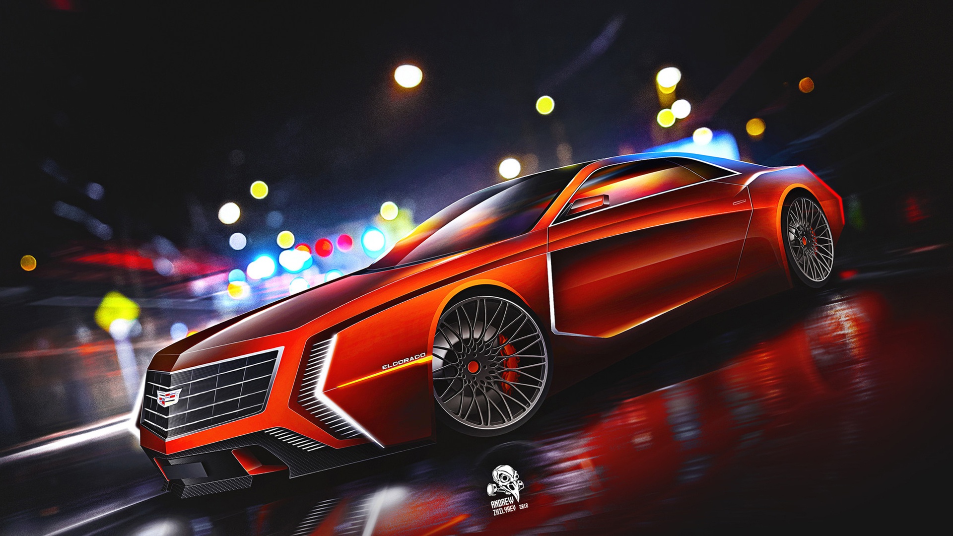 Скачать обои Eldorado, Cadillac, Авто, Машина, Арт, Art, Concept Art,  Vehicles, раздел арт в разрешении 1920x1080