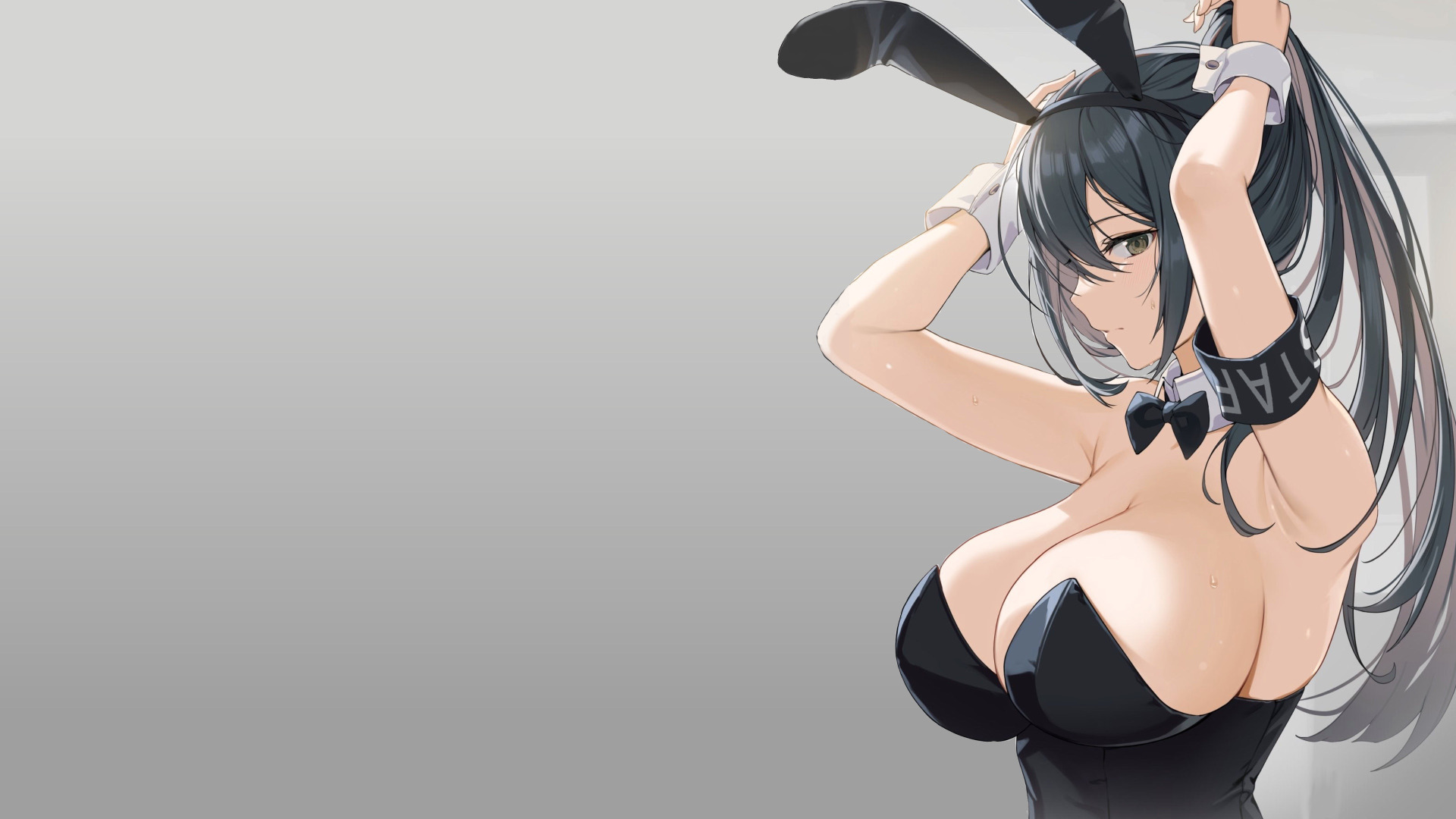 Скачать обои sexy, black, Anime, boobs, pretty, breasts, big boobs, bunny,  раздел сэйнэн в разрешении 1920x1080