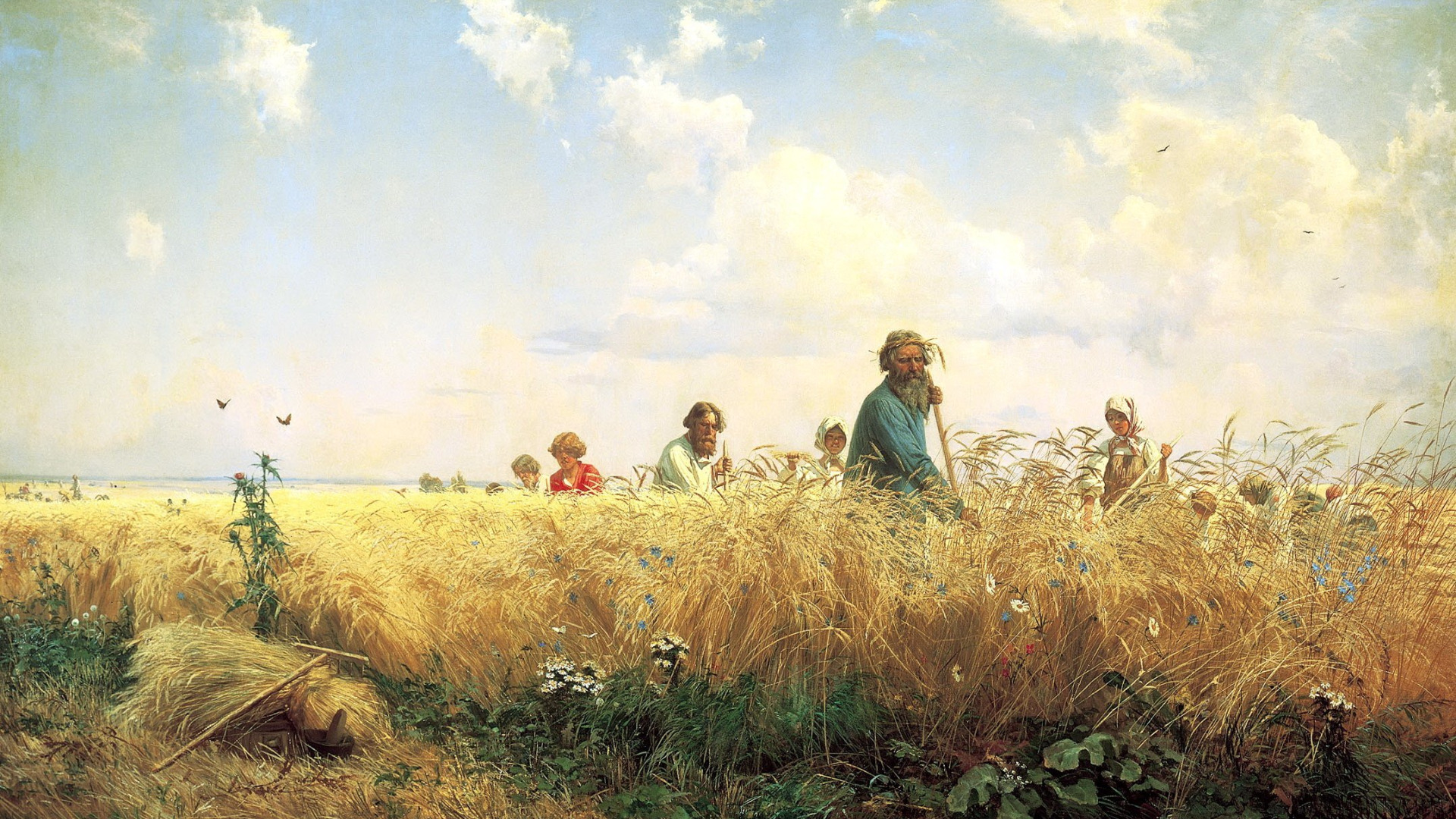Какие есть картины русских художников. Г.Г. Мясоедов. "Страдная пора (Косцы)". 1887..