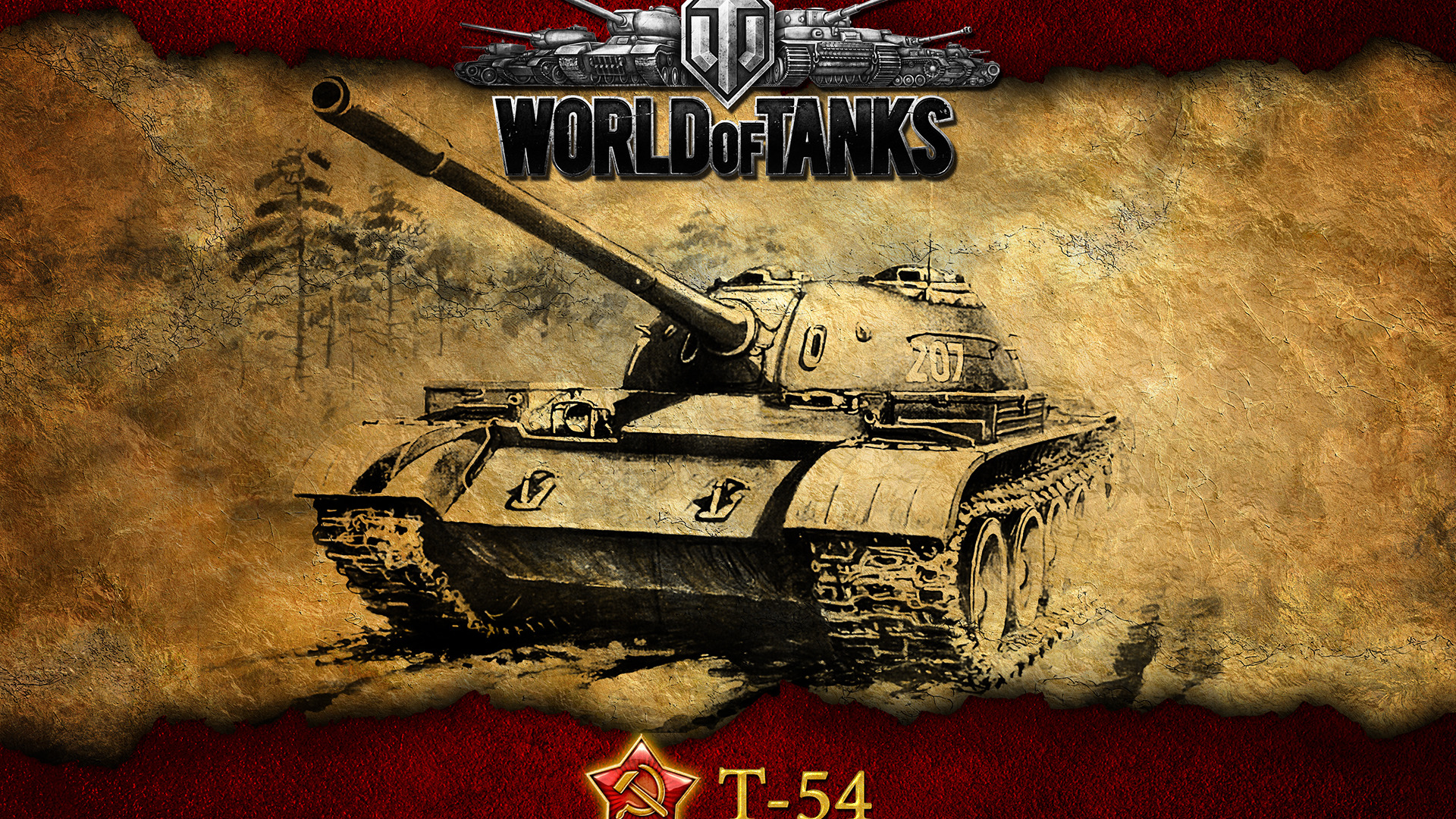 Скачать обои таракан, СССР, танки, Т-54, WoT, World of Tanks, раздел игры в  разрешении 1920x1080