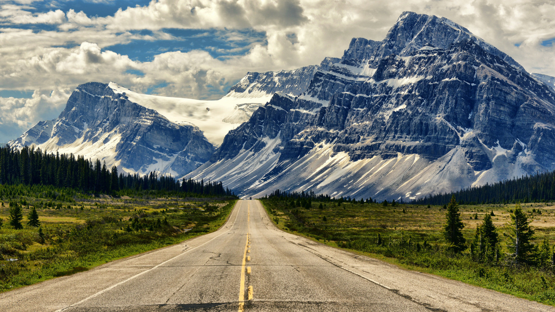 Обои качества 1080. Канада дороги Банф. Icefields Parkway Канада. Banff National Park: Alberta Canada Road.