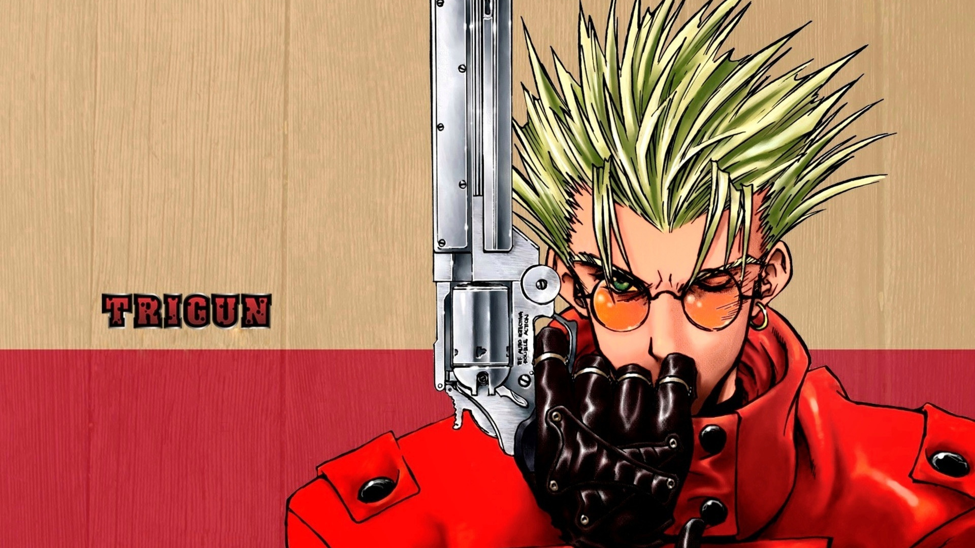 Скачать обои Red, Art, Anime, Wood, Colt, Weapon, Trigun, Man, раздел сёнэн  в разрешении 1920x1080