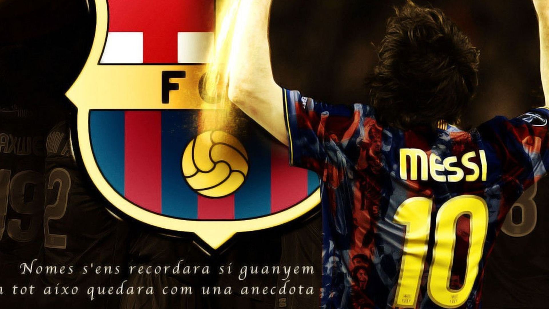 Обои wallpaper, sport, logo, football, Lionel Messi, player, FC Barcelona  на телефон и рабочий стол, раздел спорт, разрешение 1920x1080 - скачать