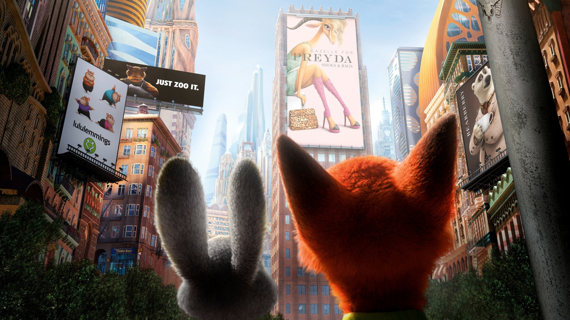 Обои Лис, Мультфильм, 2016, Zootopia, Зверополис, Джуди Хопс, Ник Уайлд,  Nick Wilde на телефон и рабочий стол, раздел фильмы, разрешение 1920x1080 -  скачать