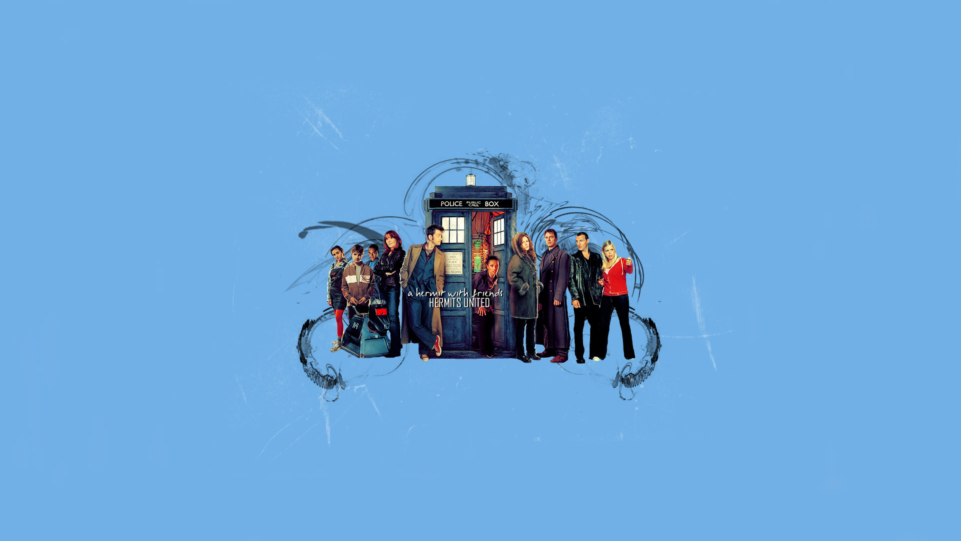 Обои фон, арт, актеры, Doctor Who, Доктор Кто, ТАРДИС, TARDIS, Приключения  Сары Джейн на телефон и рабочий стол, раздел минимализм, разрешение  1920x1080 - скачать