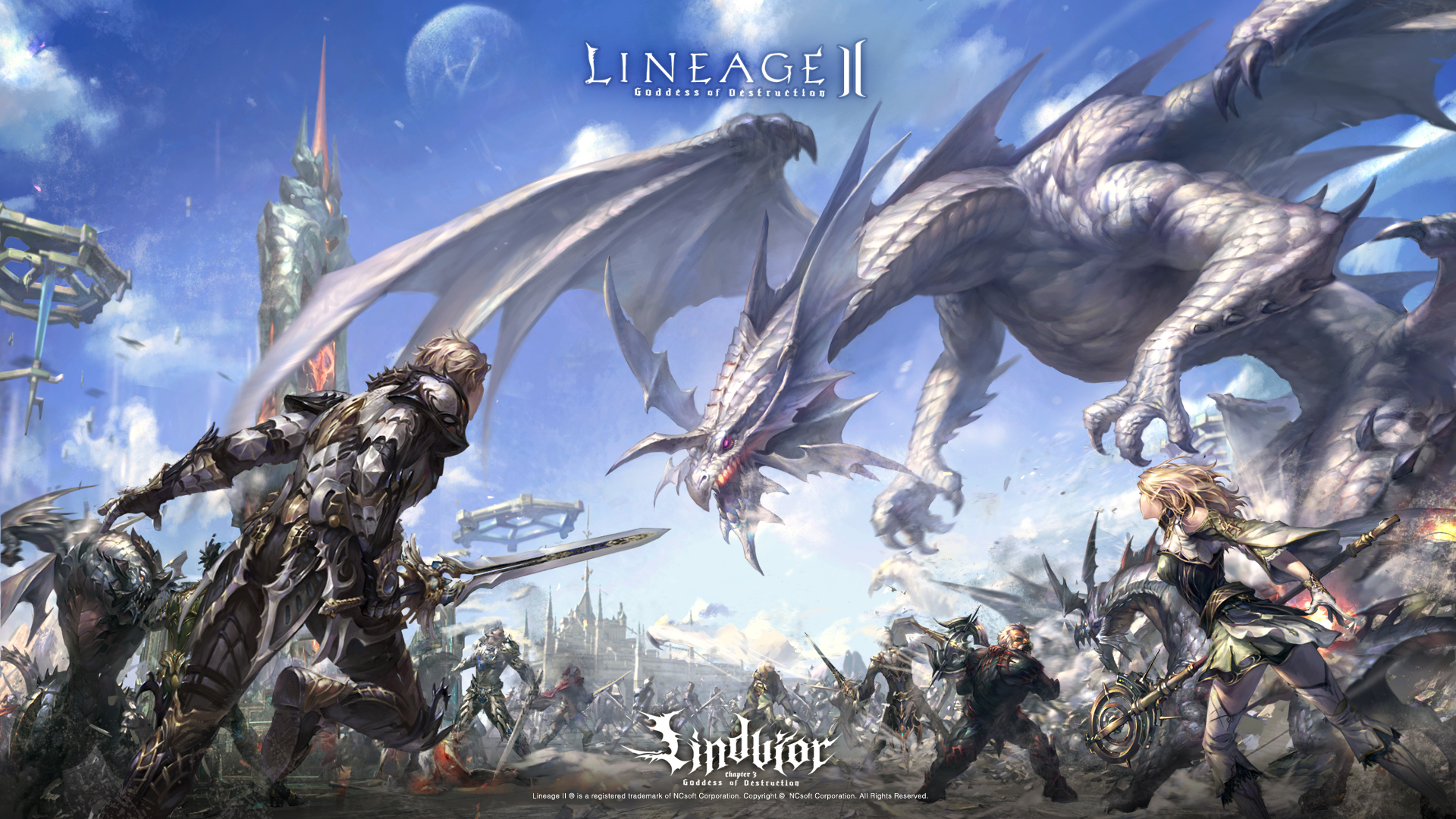 Обои дракон, человек, эльфийка, Lineage 2, lineage, гном, линейка, game  wallpapers на телефон и рабочий стол, раздел игры, разрешение 1920x1080 -  скачать