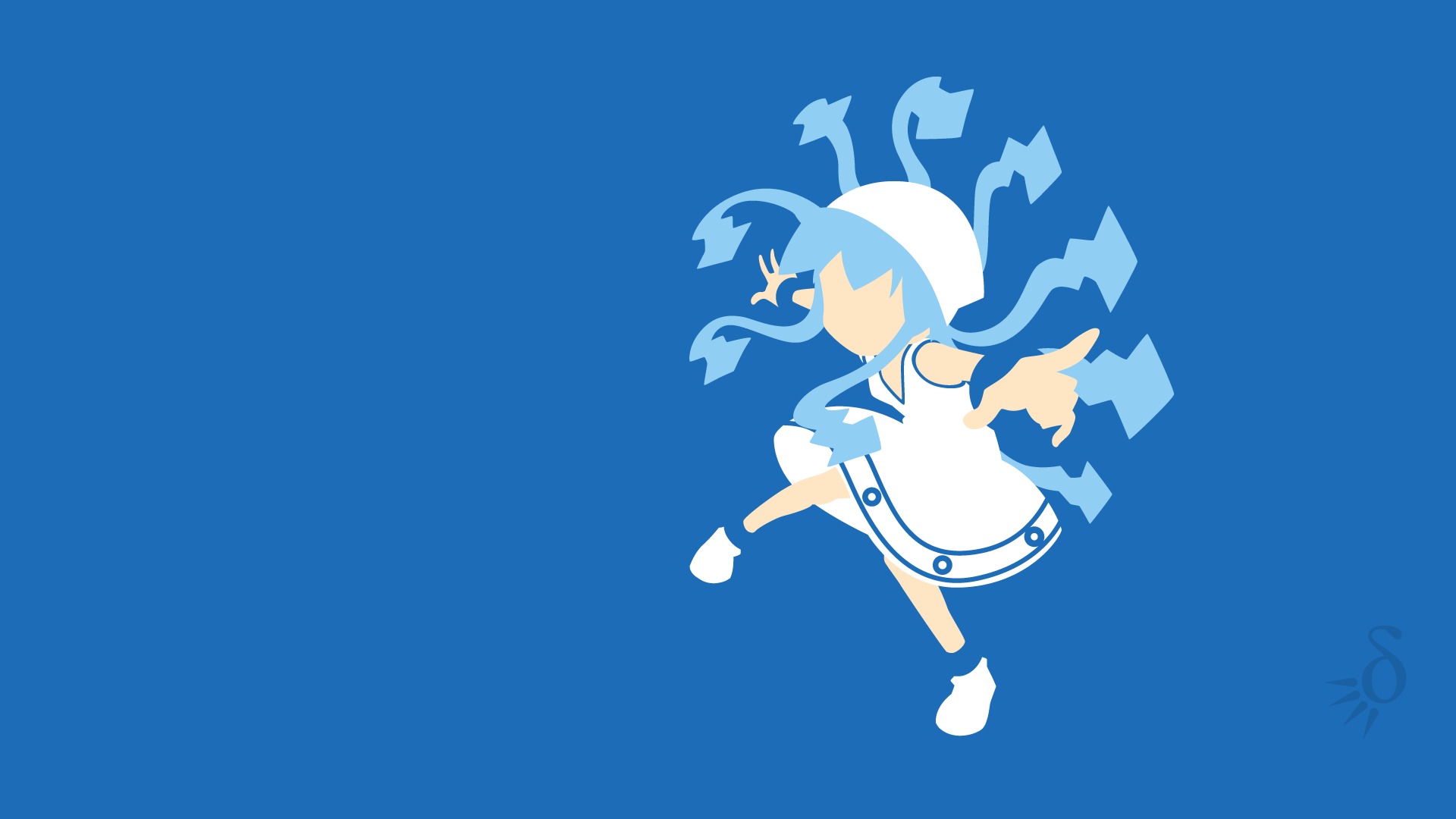 Обои minimalism, shinryaku!-ika musume, ika musume на телефон и рабочий  стол, раздел прочее, разрешение 1920x1080 - скачать