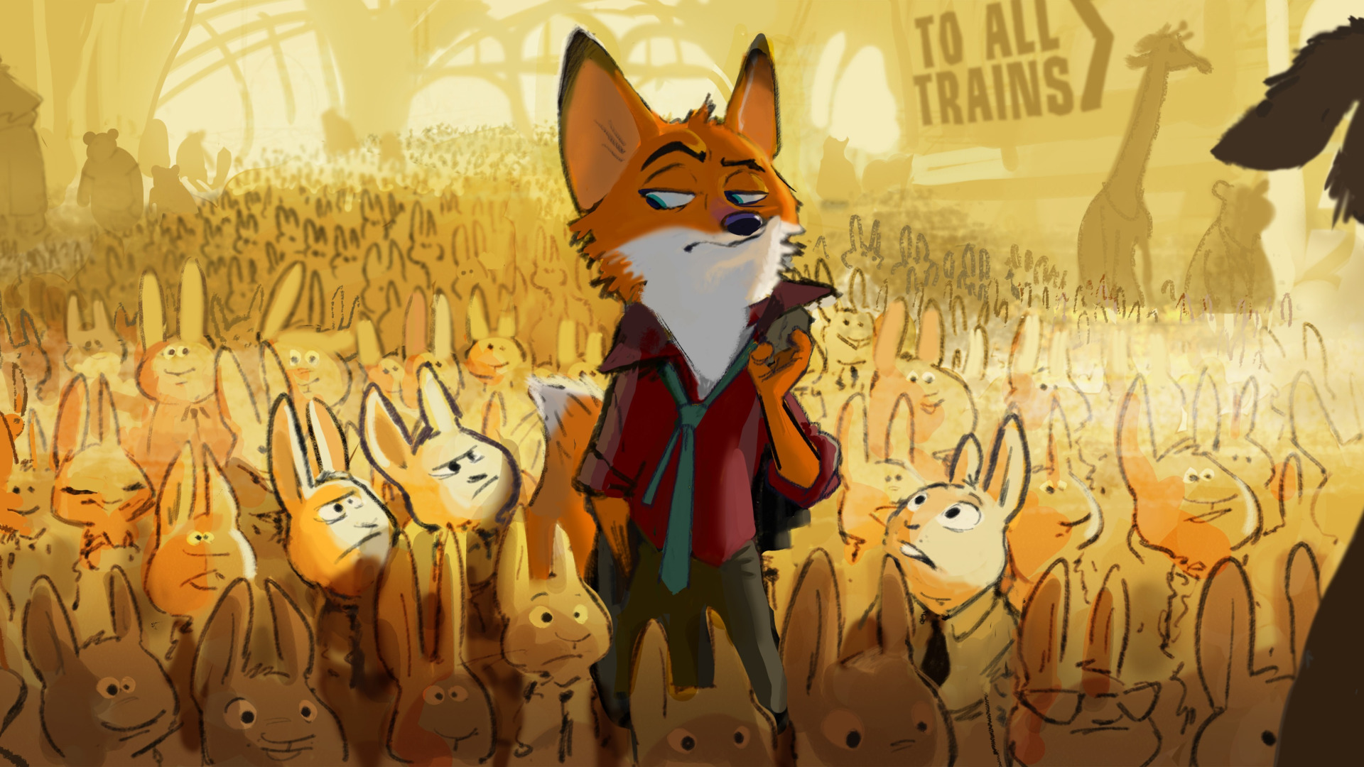 Скачать обои Лис, Мультфильм, 2016, Zootopia, Зверополис, Ник Уайлд, Nick  Wilde, раздел фильмы в разрешении 1920x1080