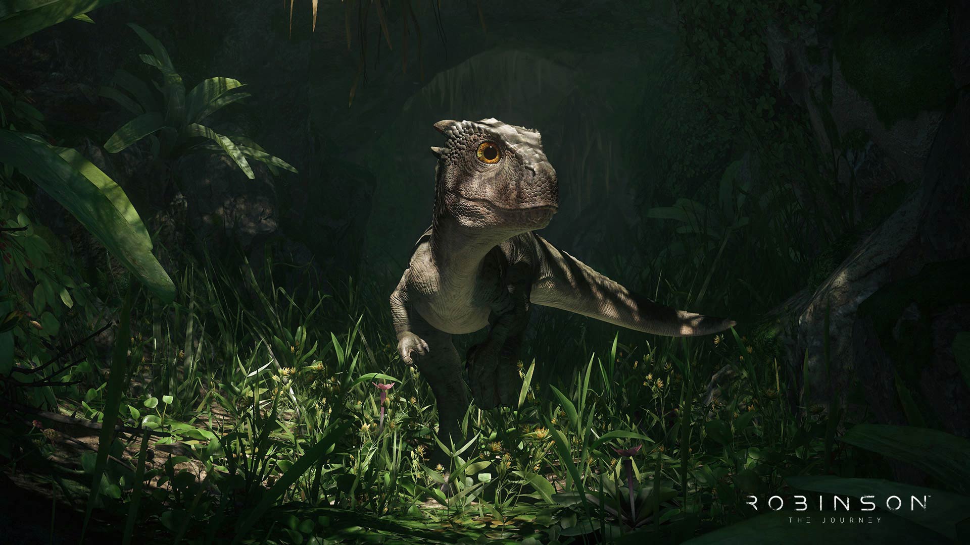 Обои game, predator, animal, vegetation, claws, reptile, dinosaur, Robinson  The Journey на телефон и рабочий стол, раздел игры, разрешение 1920x1080 -  скачать