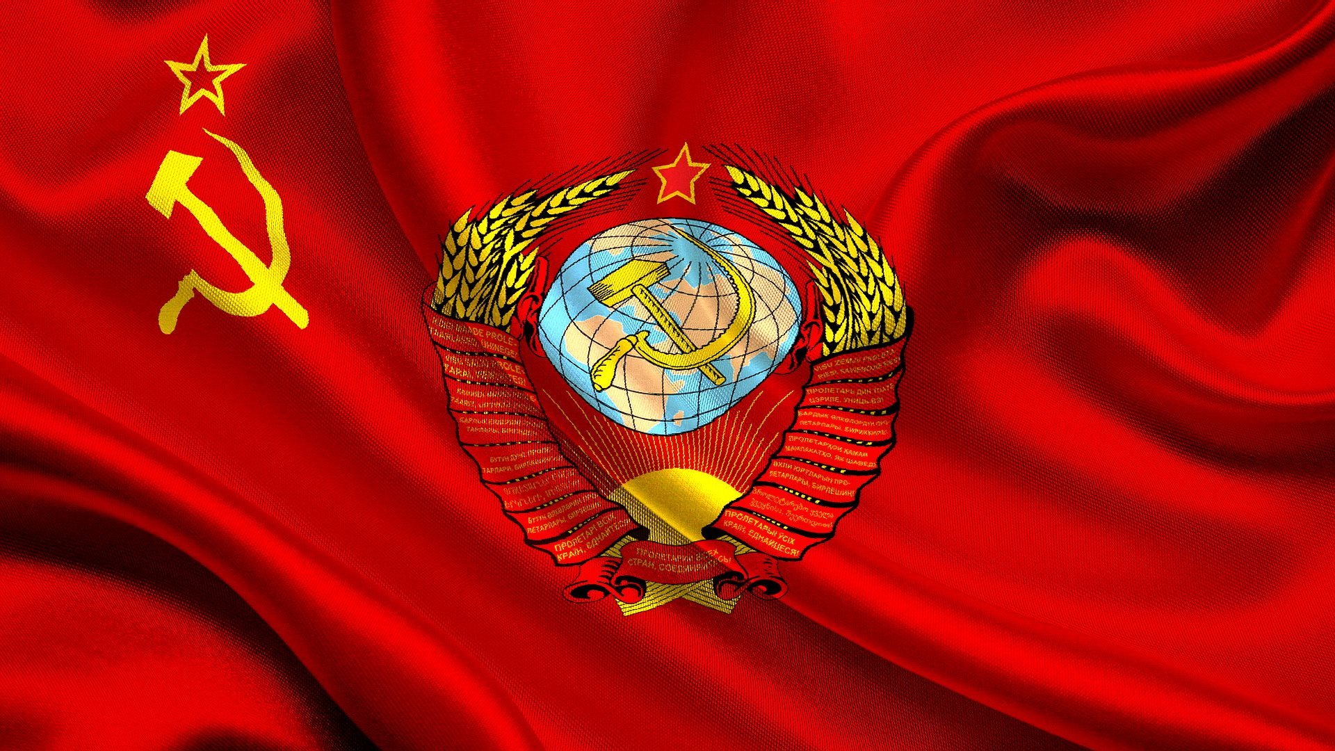 Скачать обои Флаг, СССР, Герб, Флаг СССР, раздел текстуры в разрешении  1920x1080