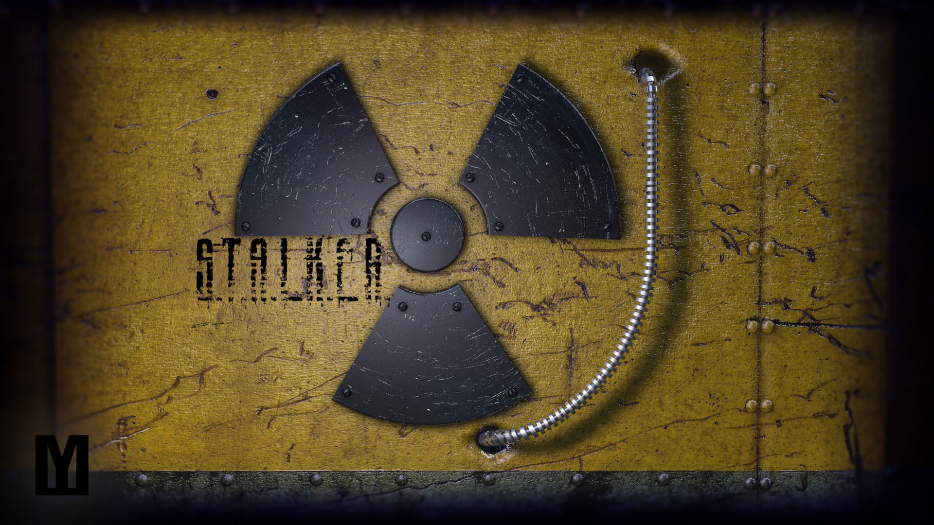 Скачать обои знак, Радиация, метал, stalker, сталкер, S.T.A.L.K.E.R.,  раздел игры в разрешении 1920x1080