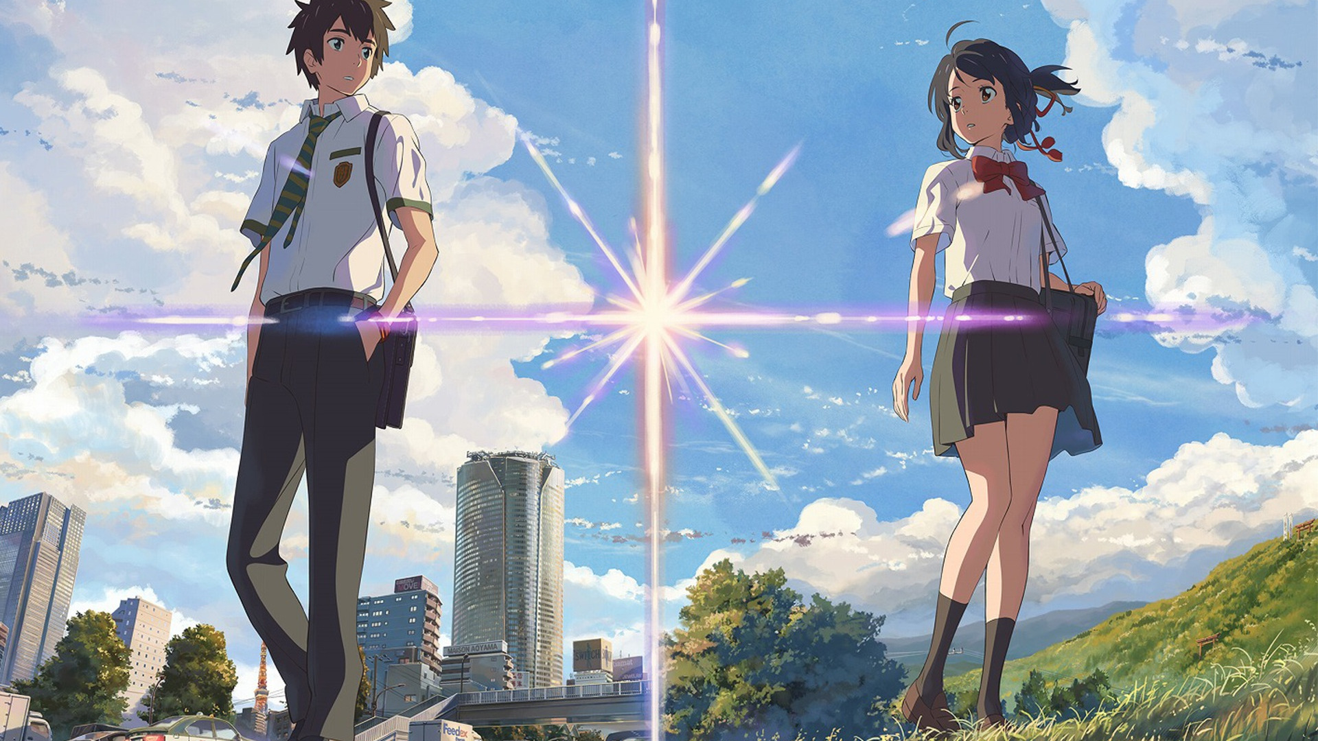 Скачать обои Anime, your name, Твое имя, Мицуха Миямидзу, Таки Татибана,  раздел сёнэн в разрешении 1920x1080