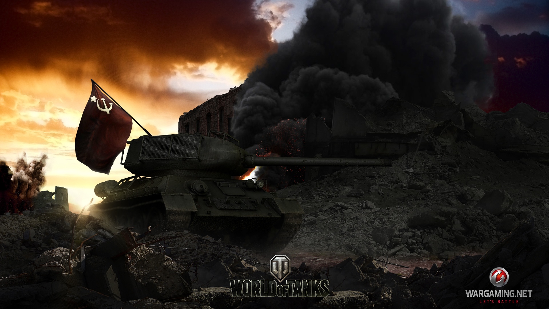 Скачать обои флаг, танк, танки, WoT, Мир танков, tank, World of Tanks,  tanks, раздел игры в разрешении 1920x1080