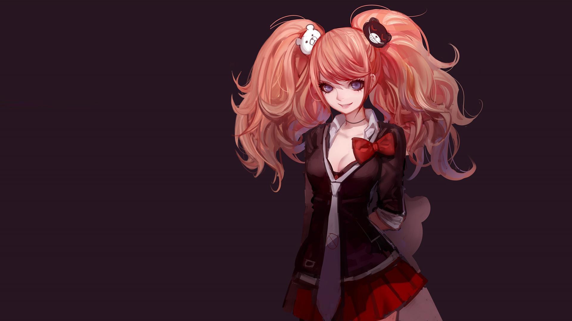 Скачать обои арт, Аниме, enoshima junko, Danganronpa, школьна форма.,  раздел прочее в разрешении 1920x1080