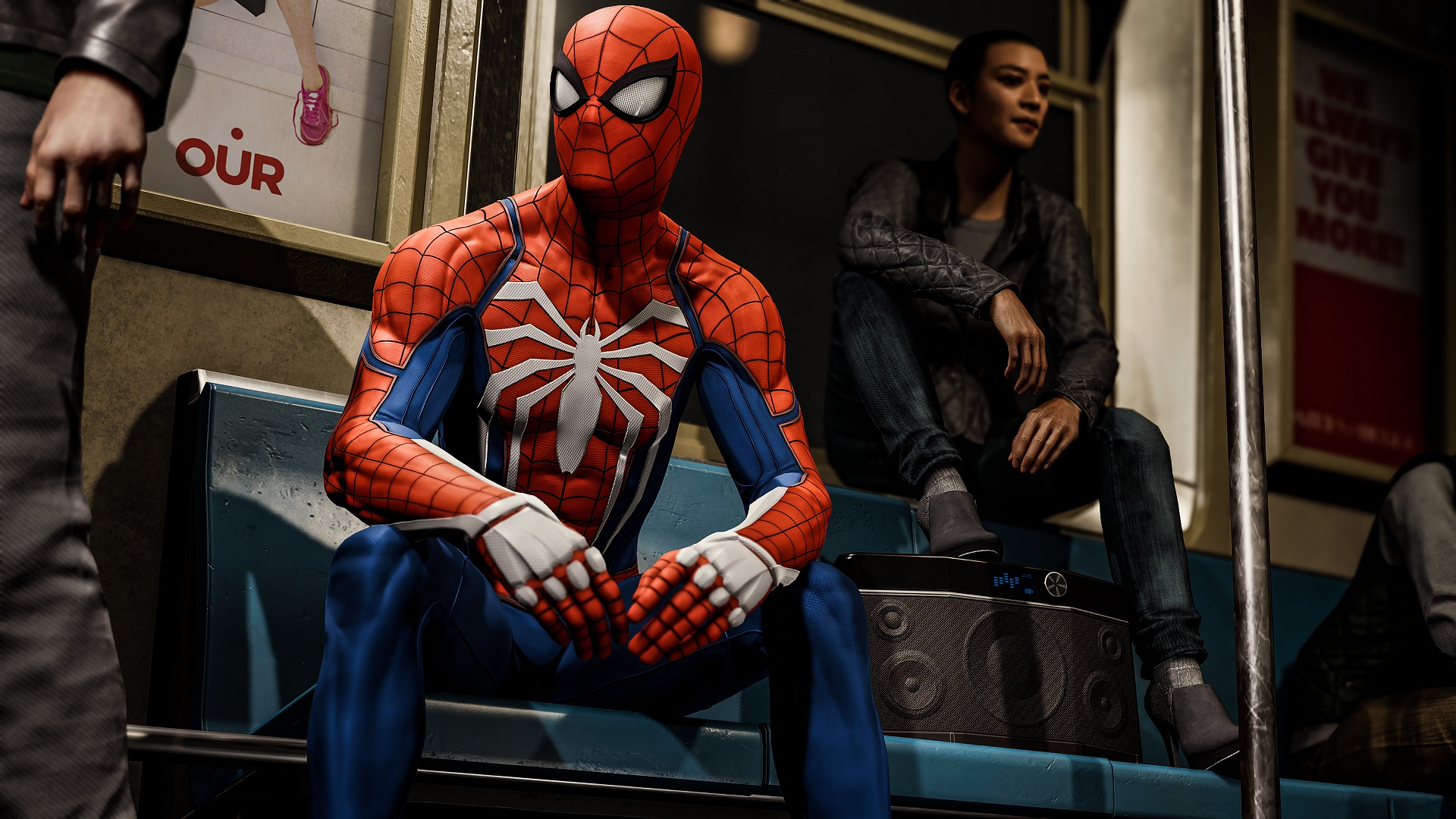 Обои люди, метро, Spider-Man, PS4, Человек - паук, Spider-Man (PS4) на  телефон и рабочий стол, раздел игры, разрешение 1920x1080 - скачать