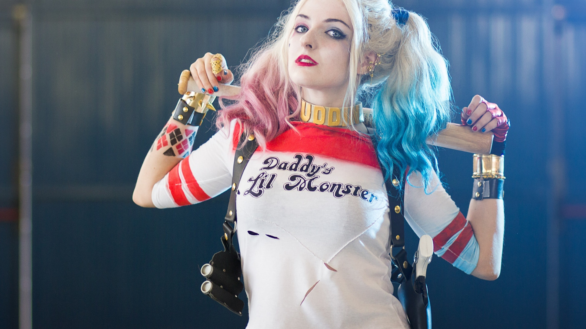 Скачать обои Харли Квинн, Harley Quinn, Косплей, Warner Bros, Cosplay,  Suicide Squad, злодейка, Отряд самоубийц, раздел фильмы в разрешении  1920x1080