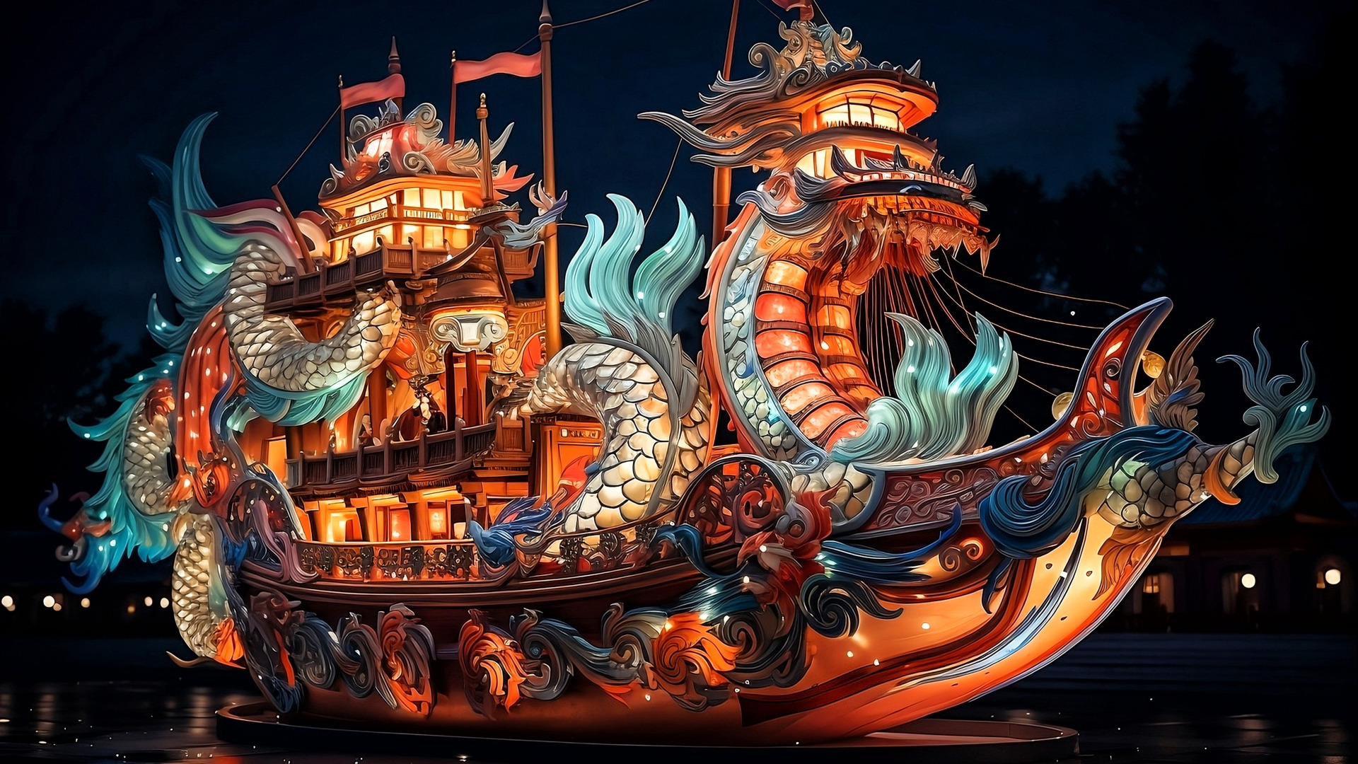 Dragon ship. Корабль дракон.