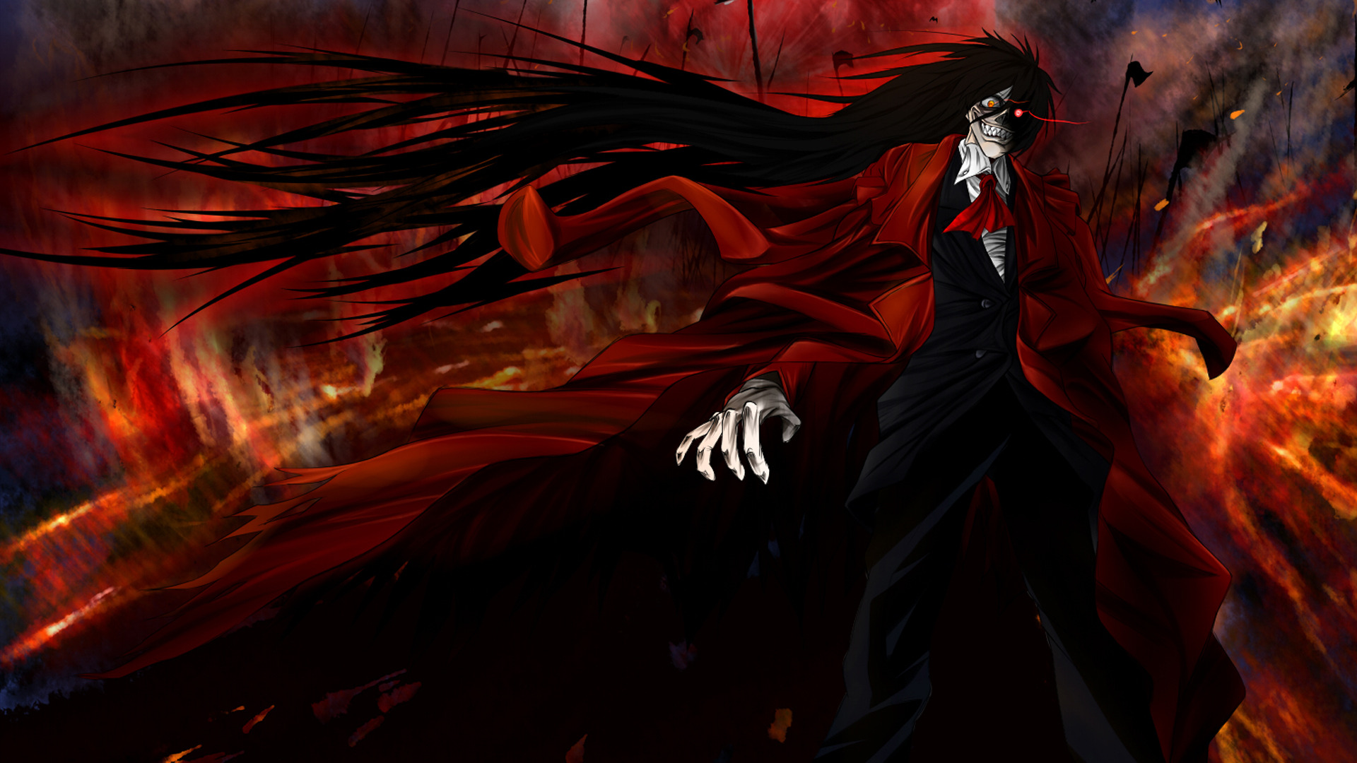 Скачать обои Аниме, Hellsing, vampire, Alucard, безумие., раздел прочее в  разрешении 1920x1080