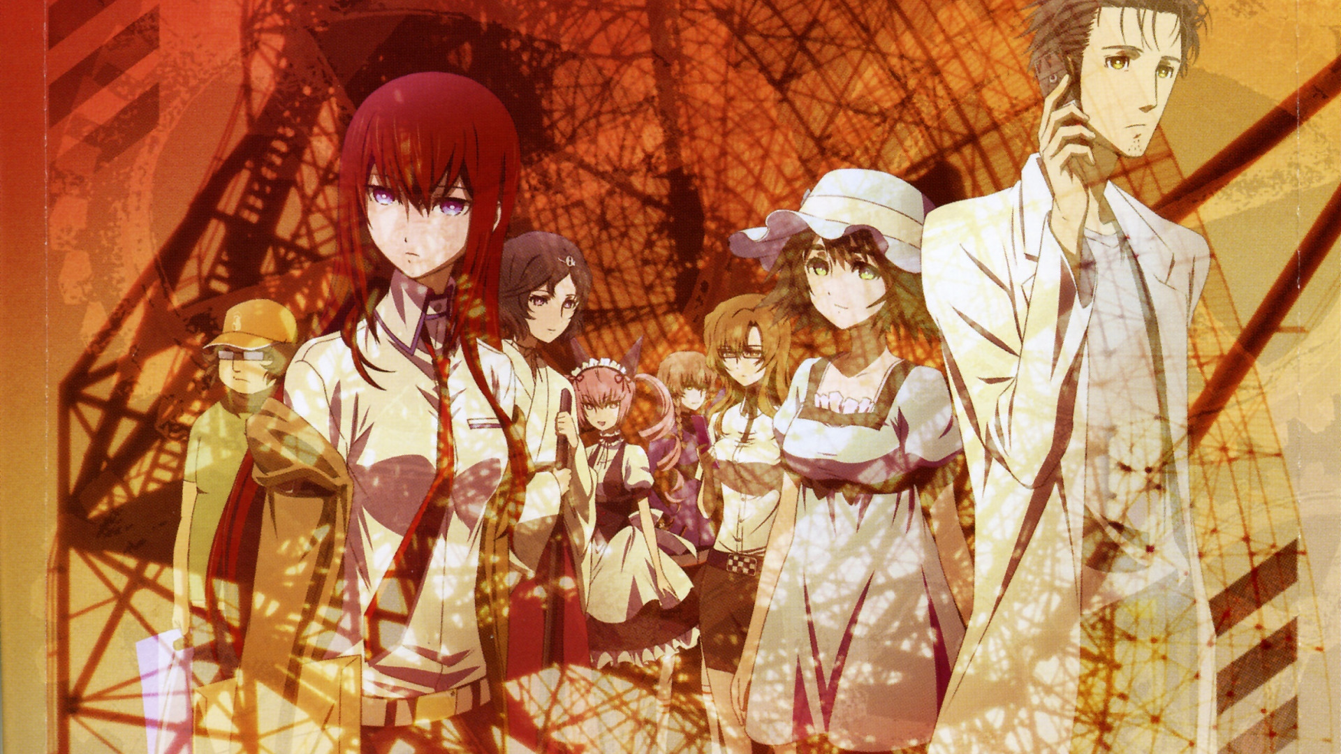 Скачать обои шляпа, галстук, халат, Steins Gate, Kurisu Makise, учёный, Врата  Штейна, арматура, раздел сёнэн в разрешении 1920x1080