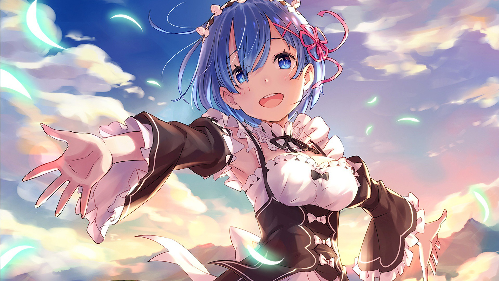 Скачать обои аниме, арт, Re: Zero kara Hajimeru Isekai Seikatsu, Рем,  раздел прочее в разрешении 1920x1080