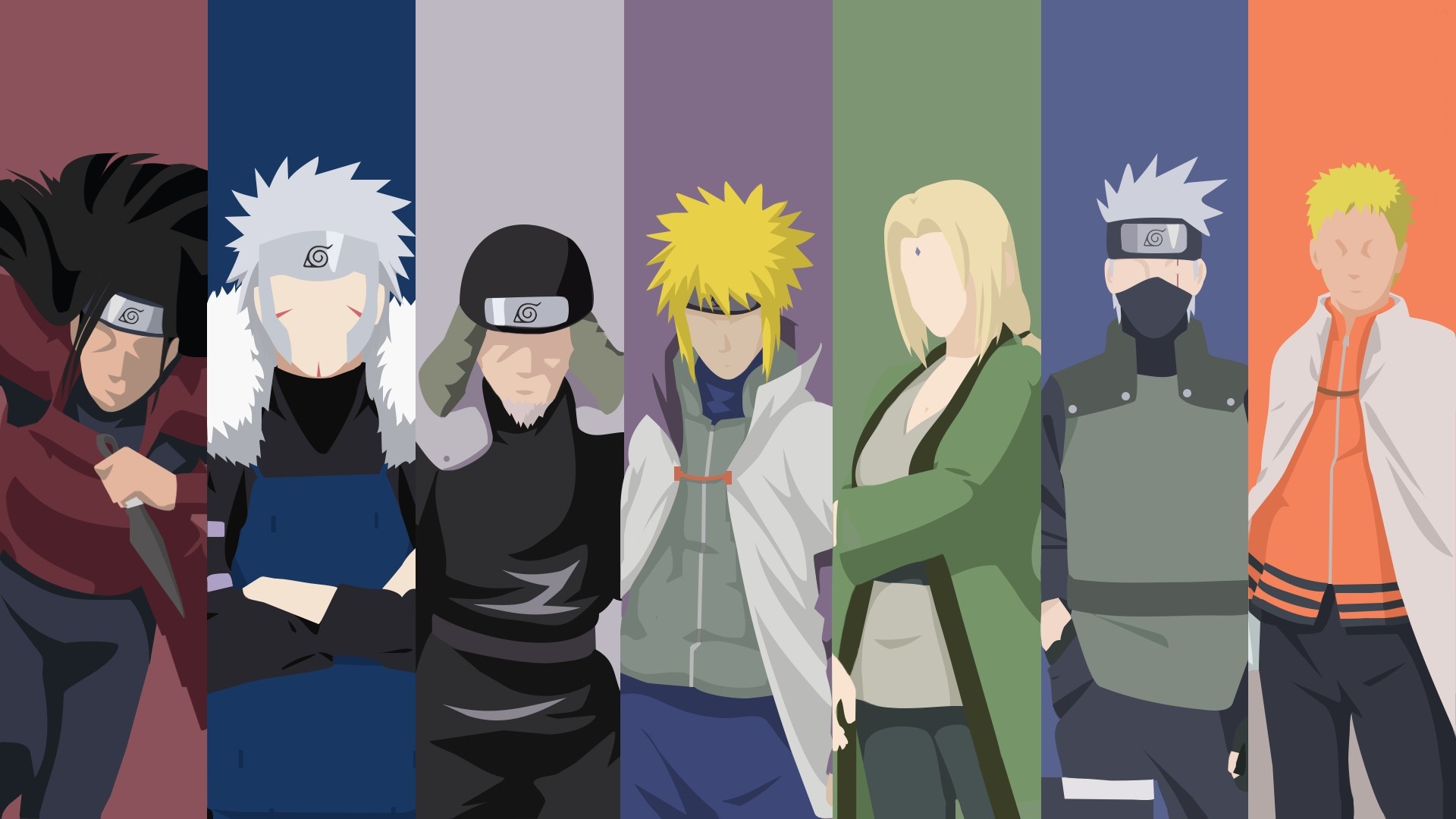 Скачать обои Naruto, anime, manga, hokage, japanese, Naruto Shippuden,  раздел минимализм в разрешении 1920x1080