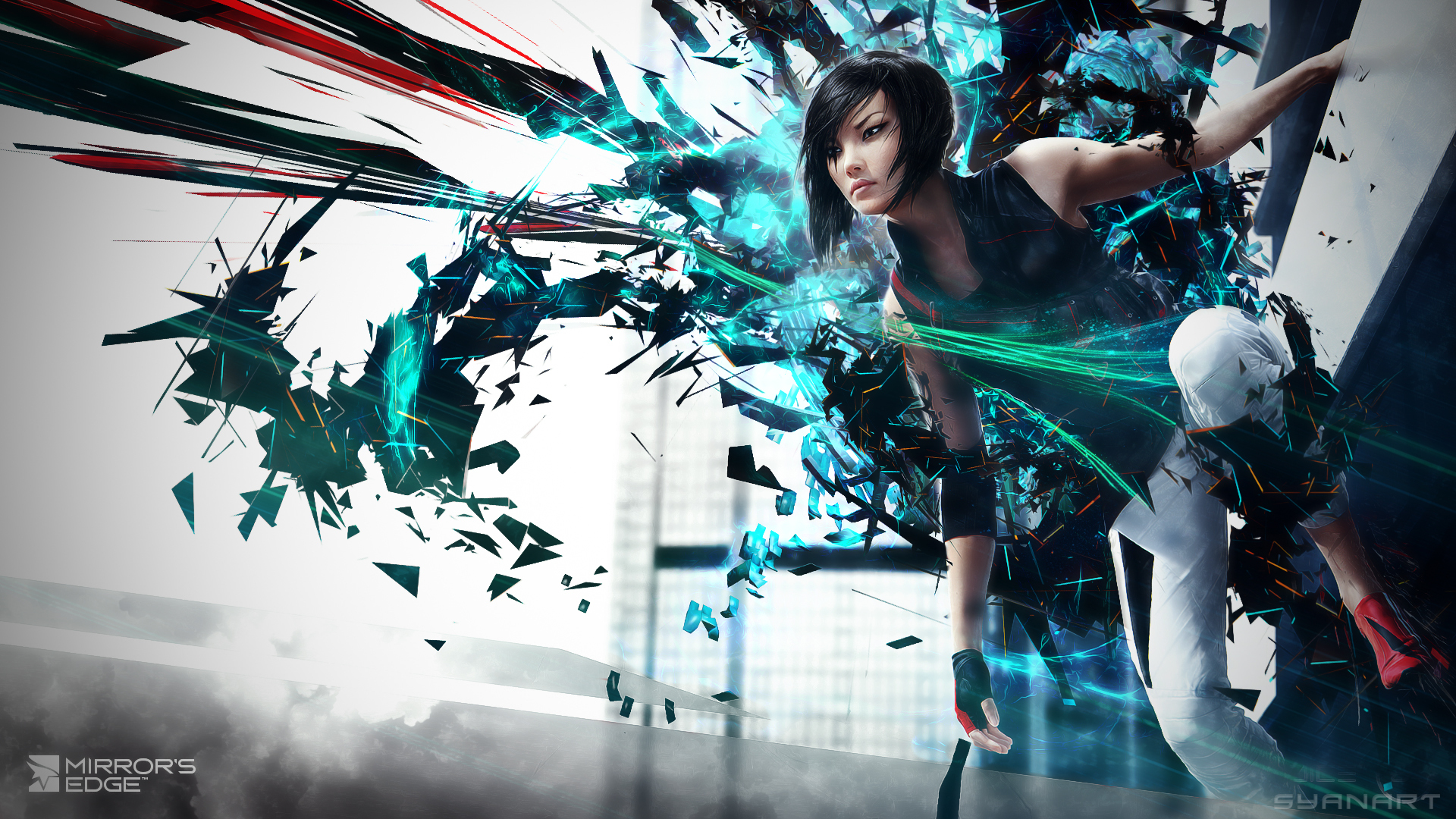 Обои abstract, girl, background, Electronic Arts, DICE, video games, Faith, Mirrors  Edge 2 на телефон и рабочий стол, раздел игры, разрешение 1920x1080 -  скачать