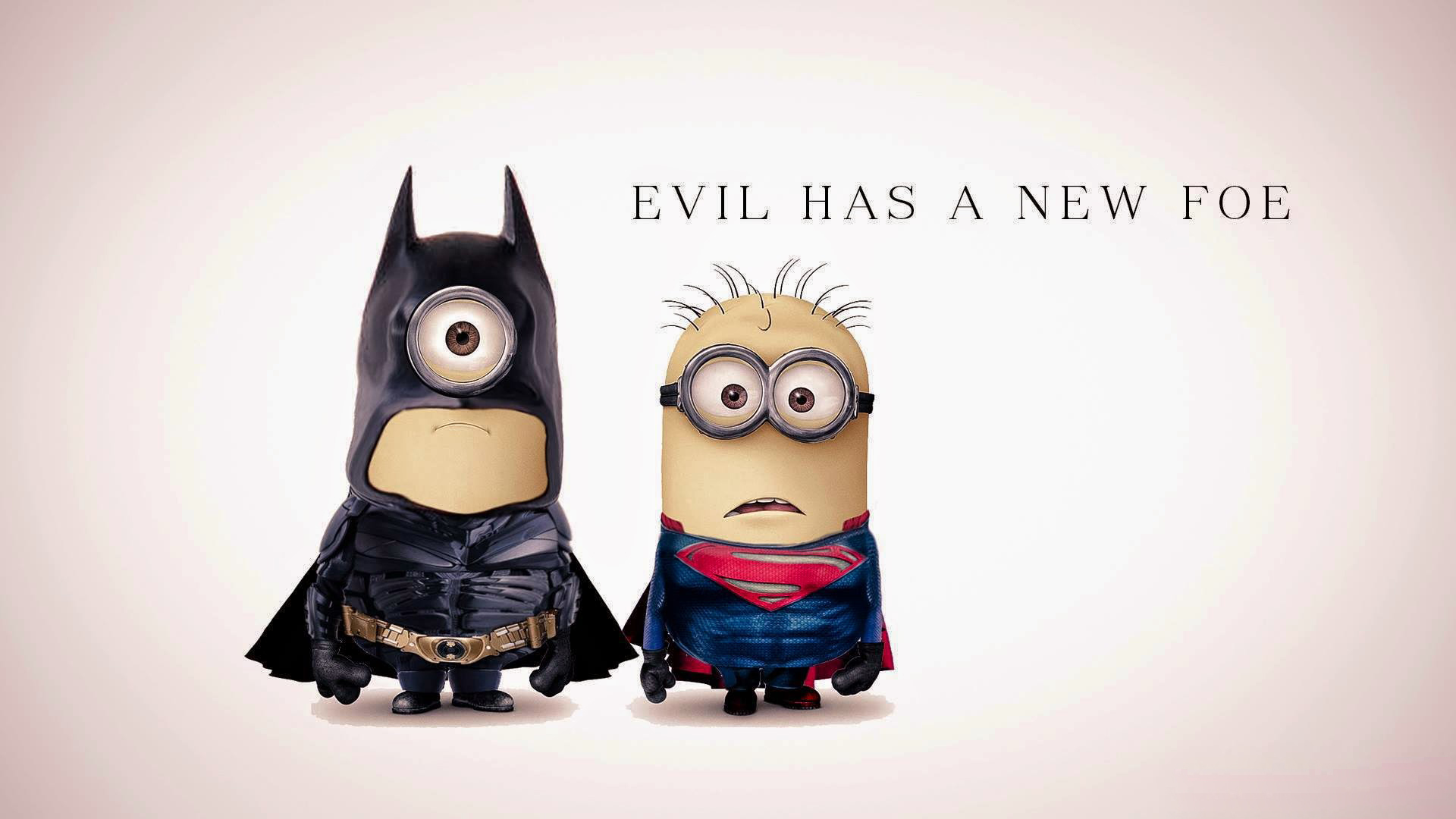 Скачать обои Batman, Superman, parody, Minions, superhero, evil has a new  foe, funny, costumes, раздел фильмы в разрешении 1920x1080