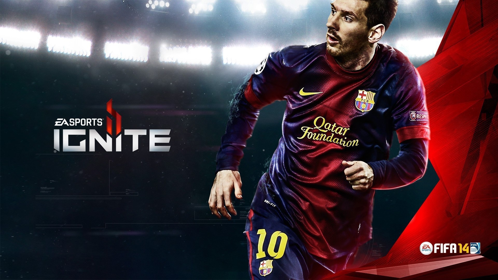 Обои FIFA 14, MESSI, IGNITE, SPORTS, FOOTBALL STAR на телефон и рабочий  стол, раздел игры, разрешение 1920x1080 - скачать